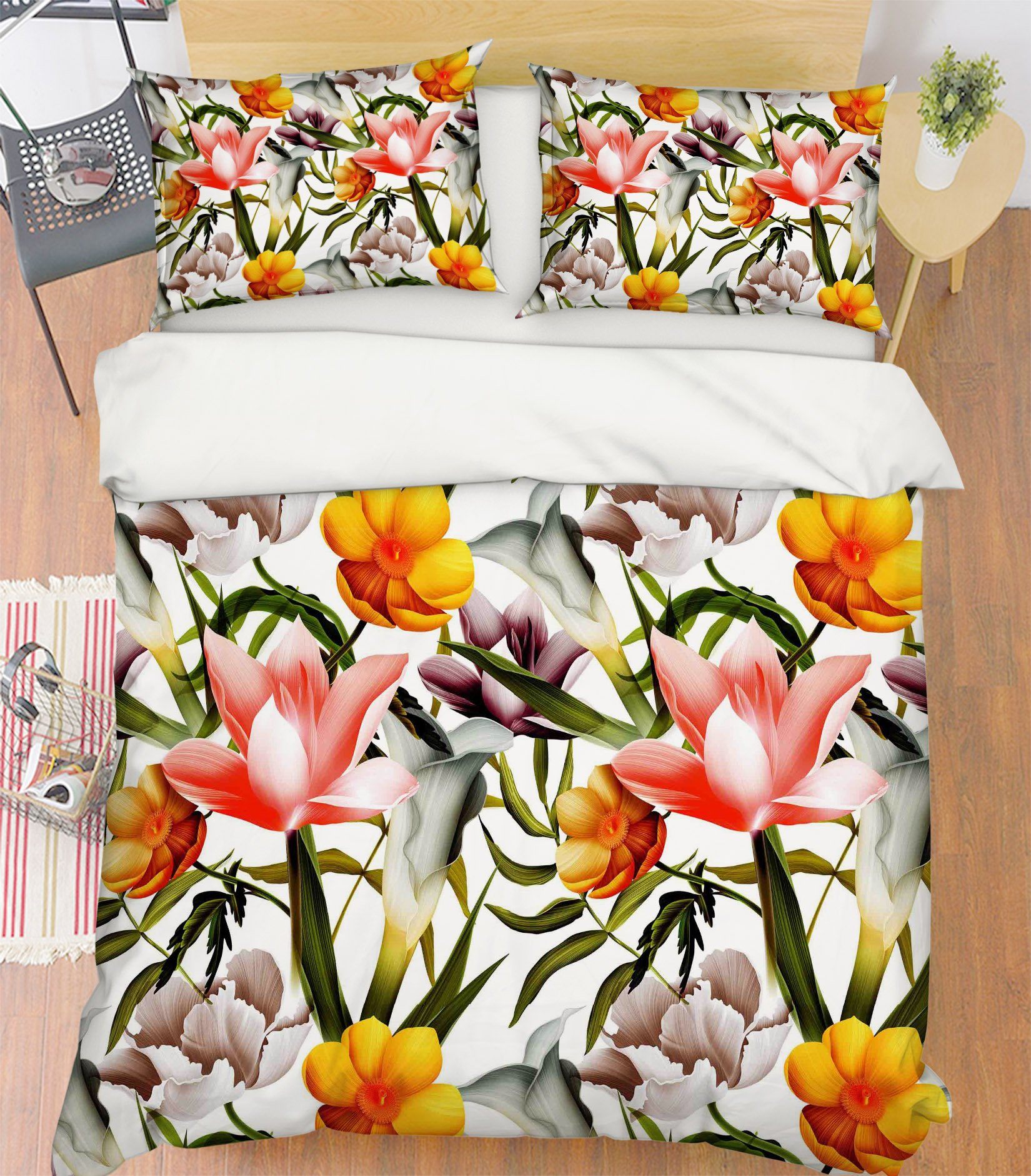 3D Colorful Flowers 272 Bed Pillowcases Quilt Wallpaper AJ Wallpaper