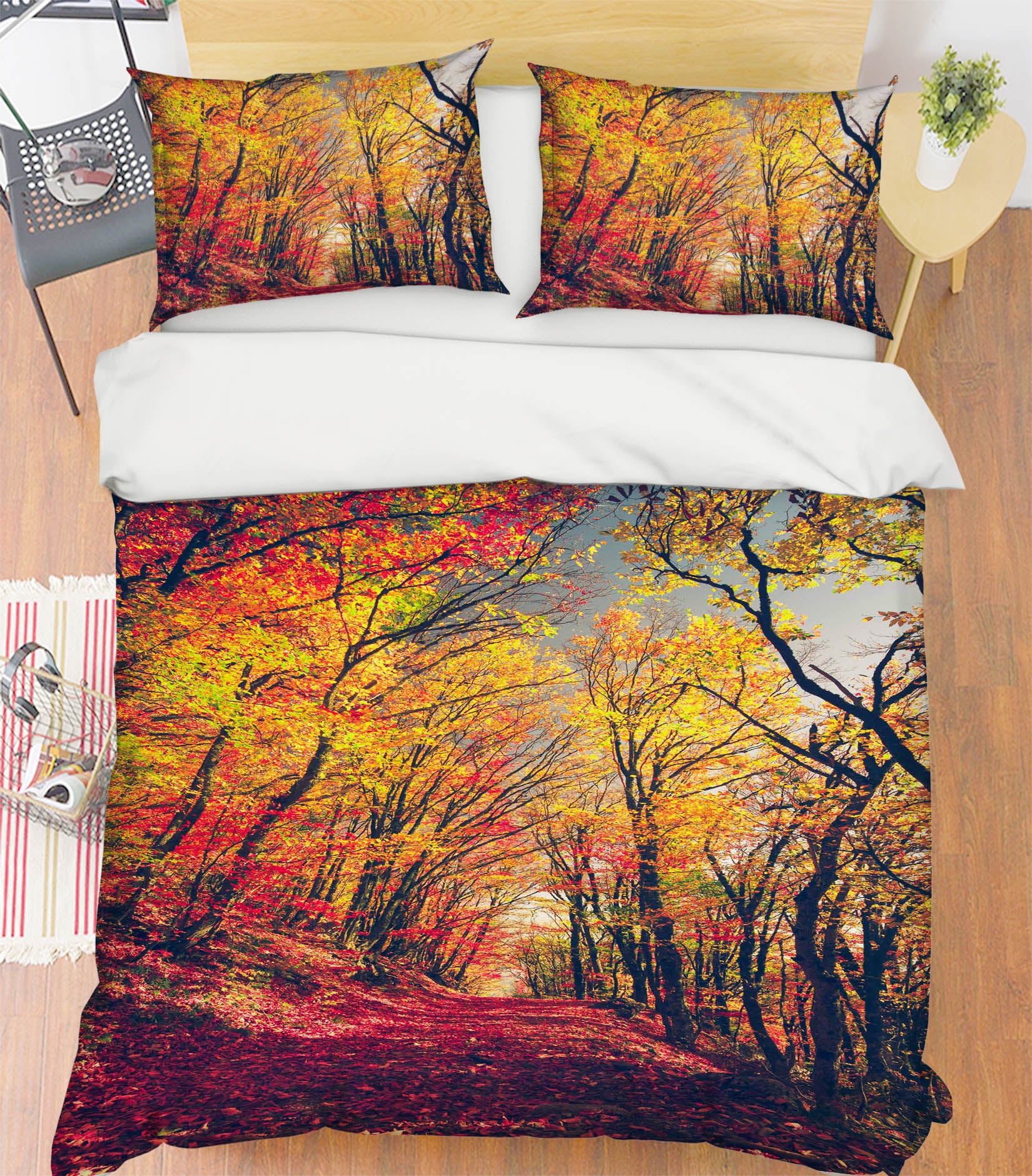 3D Yellow Woods 61137 Bed Pillowcases Quilt