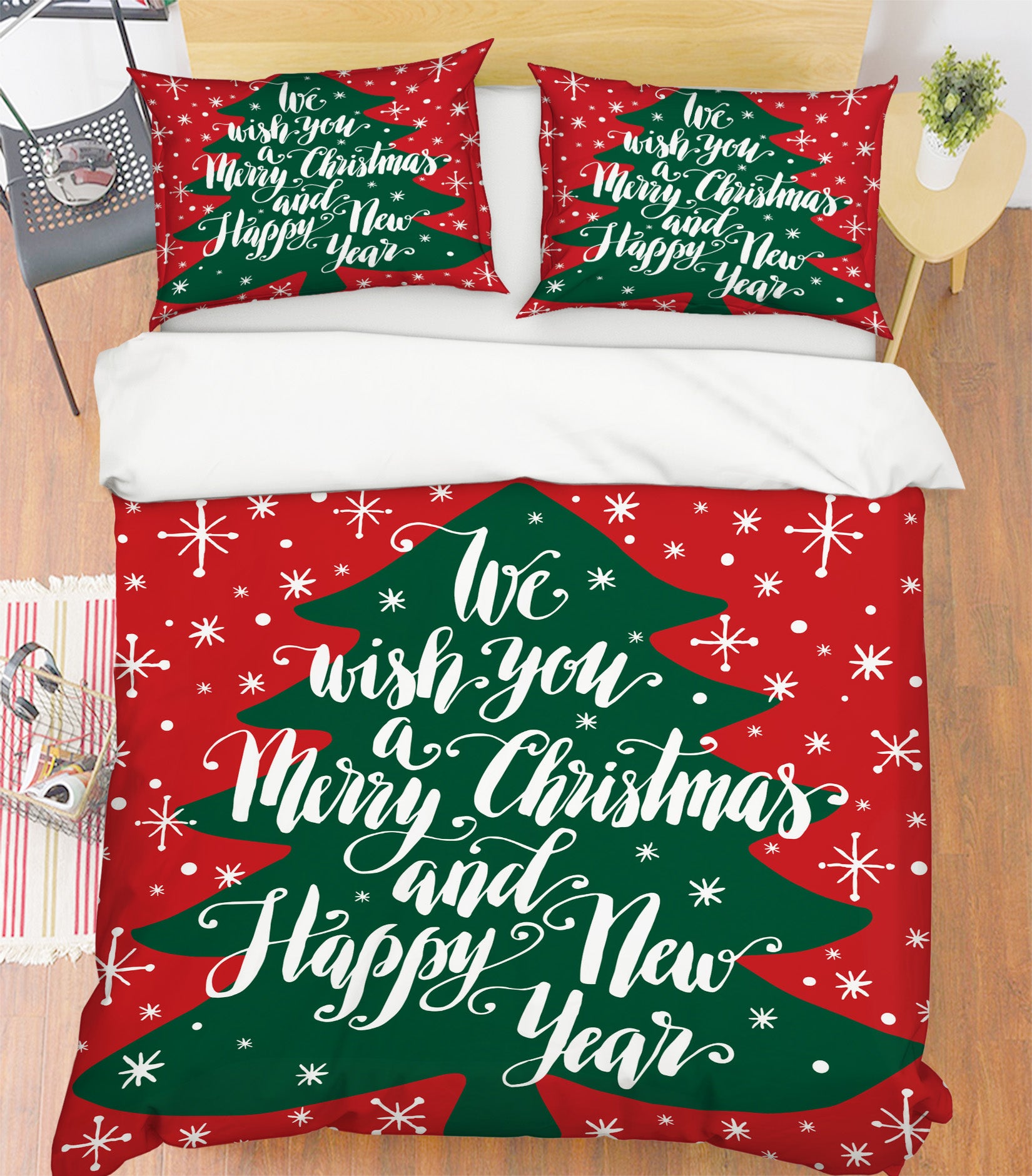 3D Tree Starlight 51117 Christmas Quilt Duvet Cover Xmas Bed Pillowcases