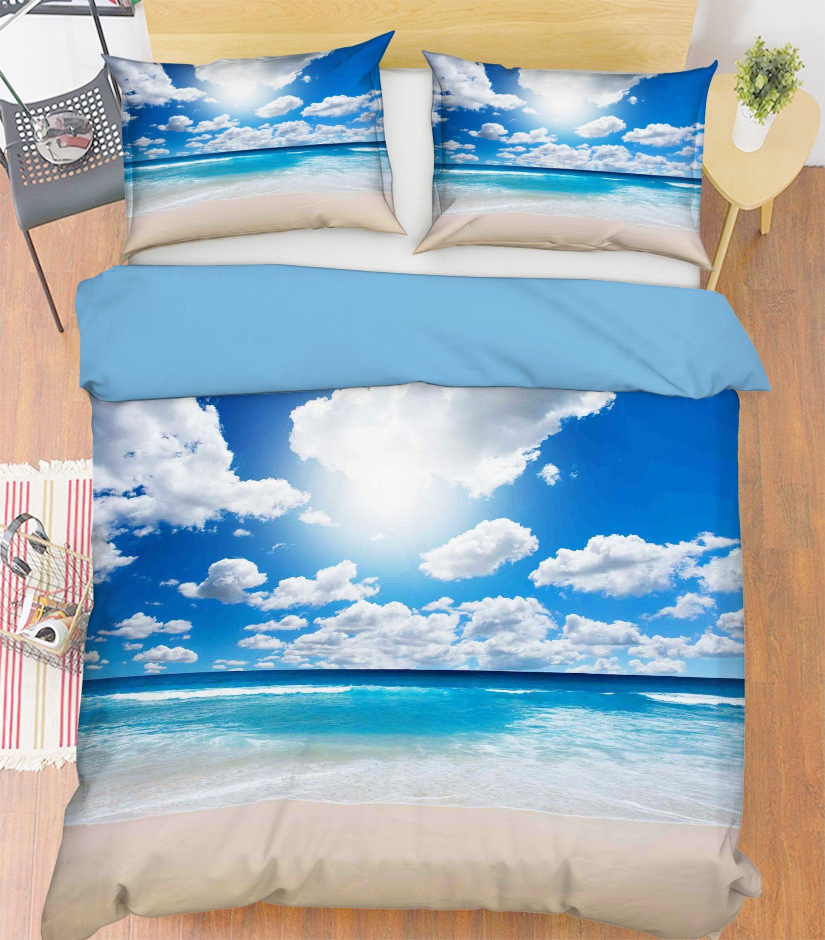 3D Sunlight White Clouds 174 Bed Pillowcases Quilt Wallpaper AJ Wallpaper