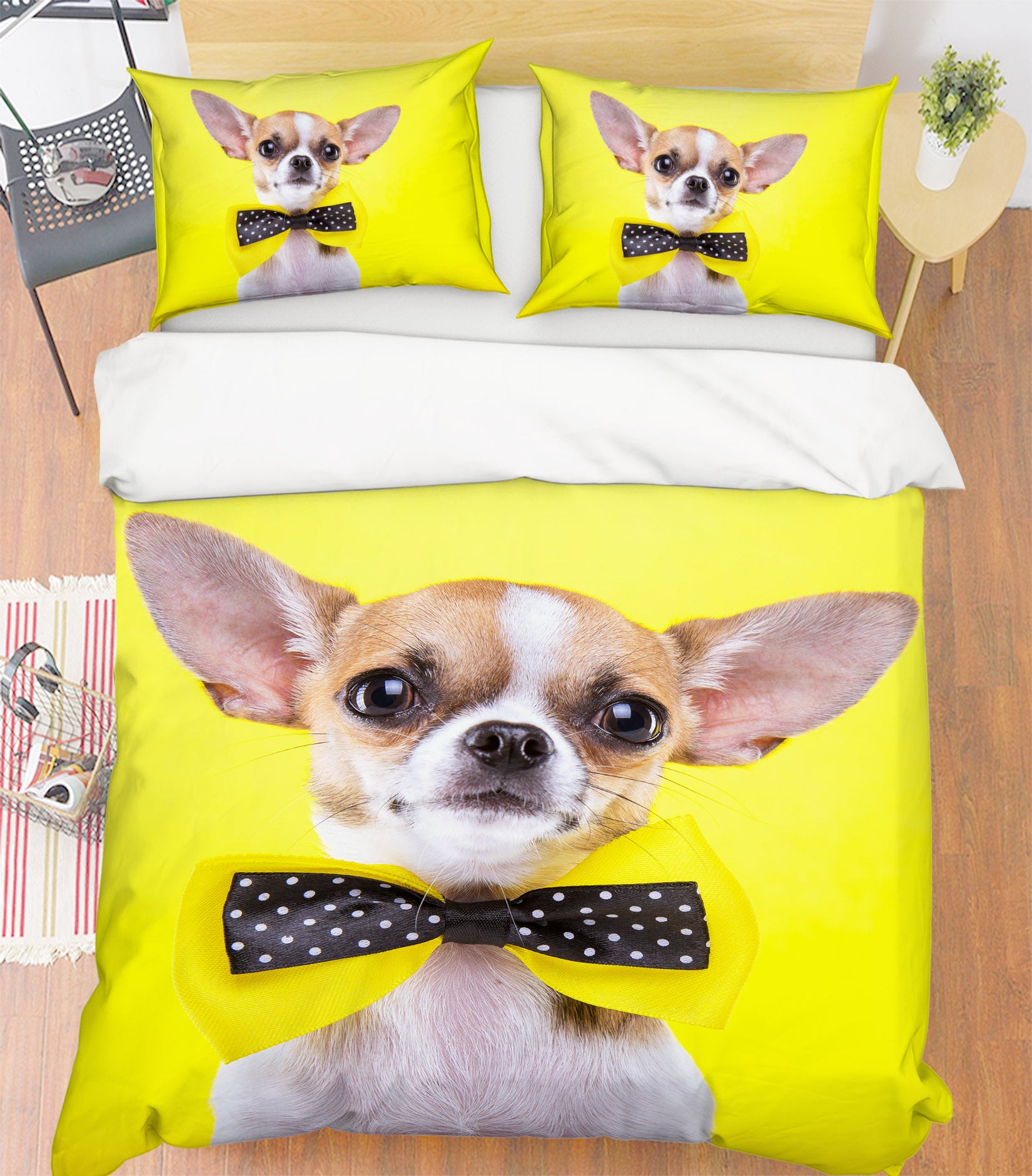 3D Yellow Small Dog 15066 Bed Pillowcases Quilt