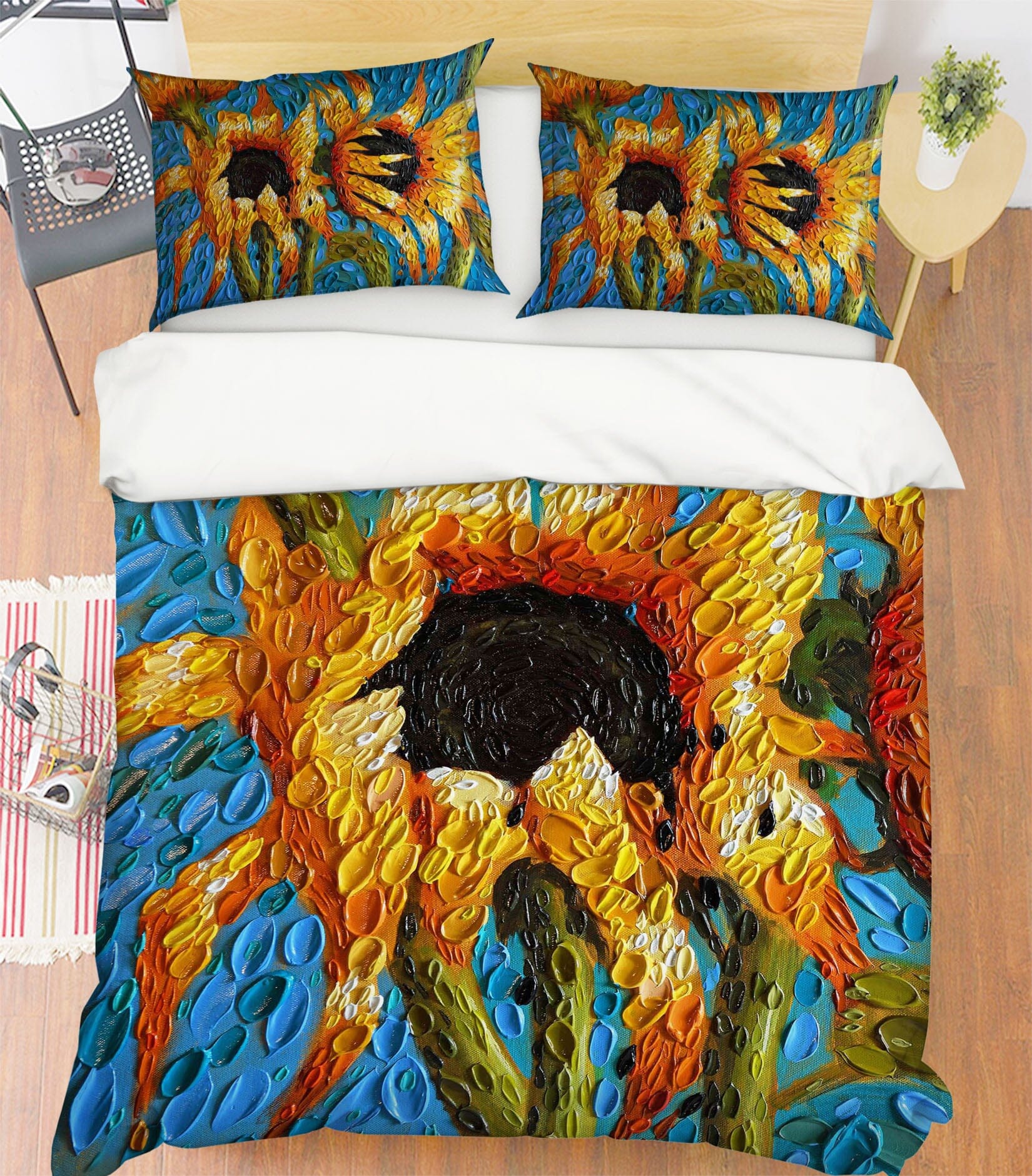 3D Sunflower 2127 Dena Tollefson bedding Bed Pillowcases Quilt Quiet Covers AJ Creativity Home