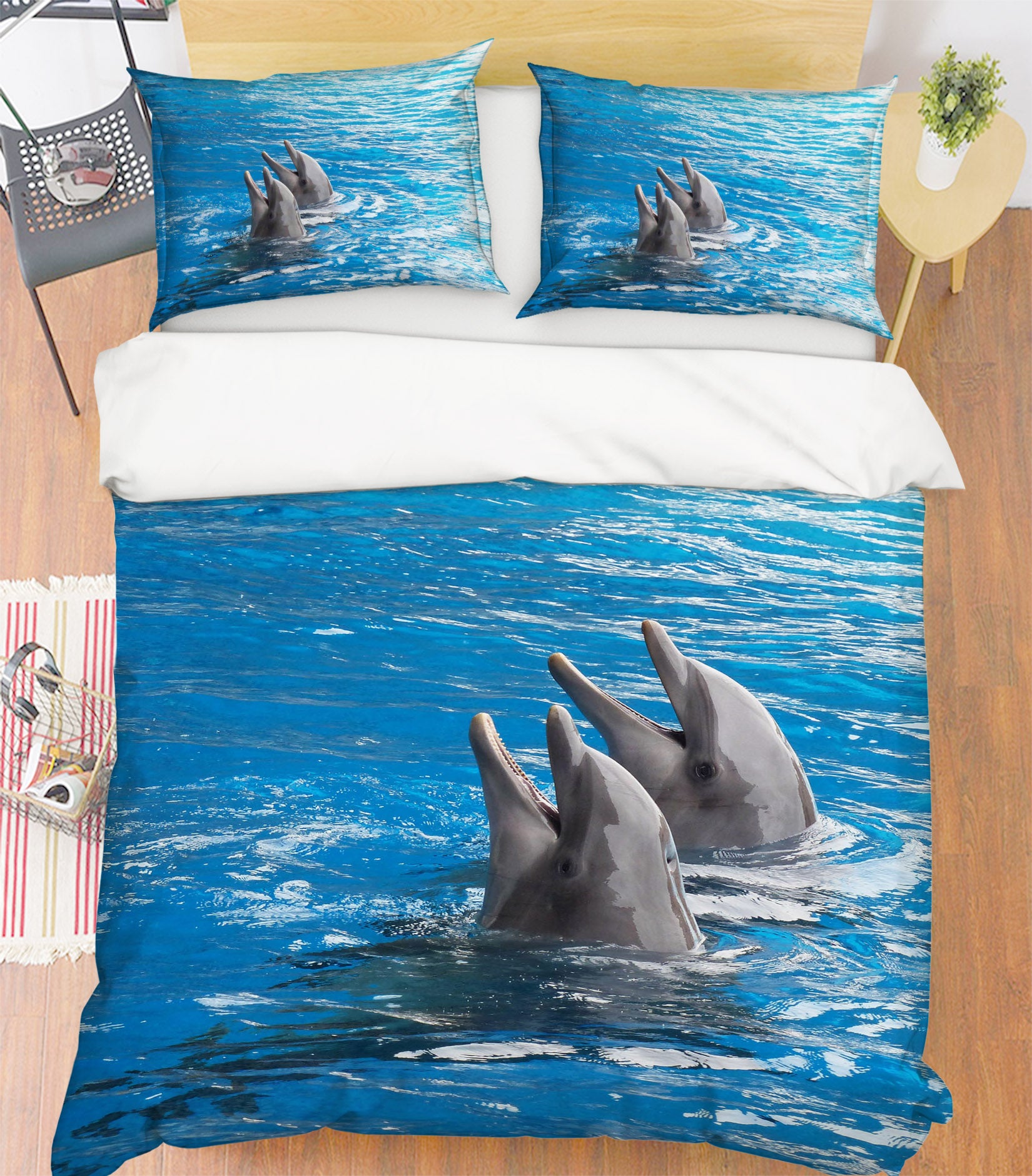 3D Dolphin 60195 Bed Pillowcases Quilt