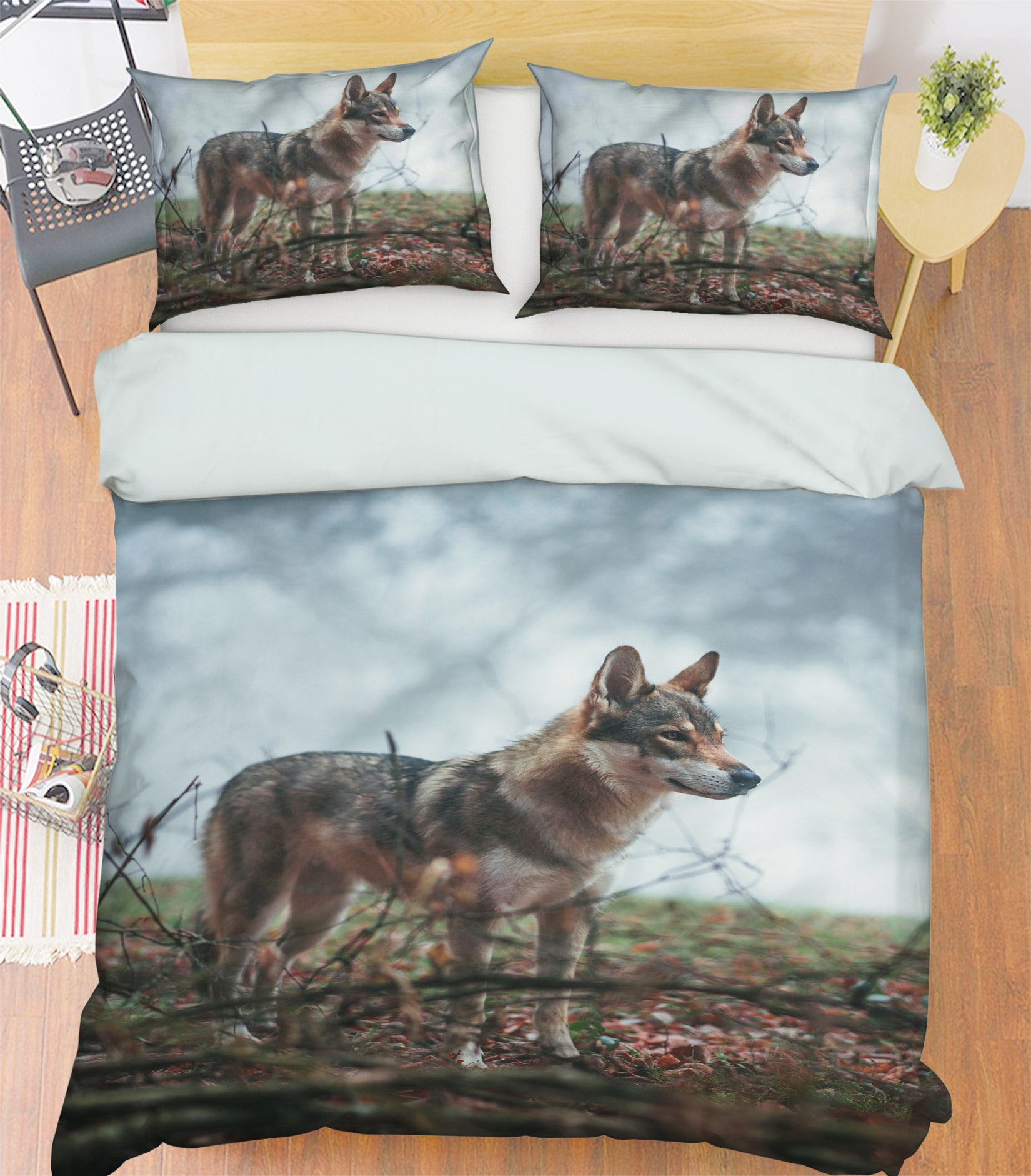 3D Wolf 60032 Bed Pillowcases Quilt