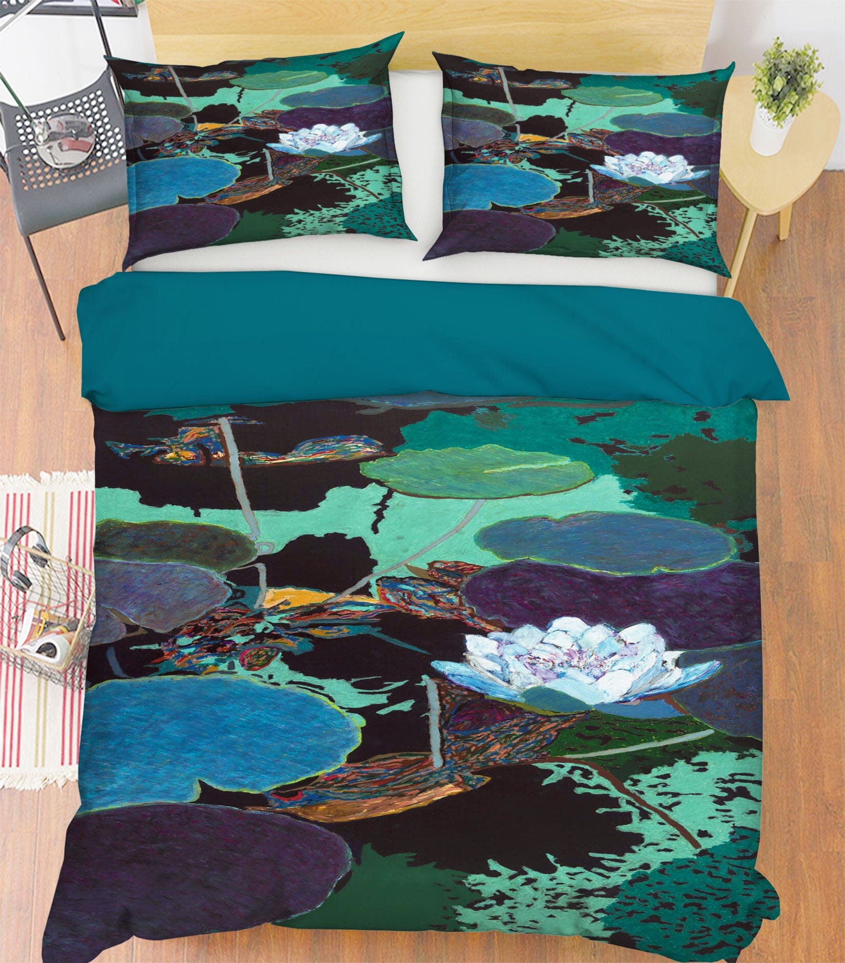 3D White Lotus 1104 Allan P. Friedlander Bedding Bed Pillowcases Quilt Quiet Covers AJ Creativity Home