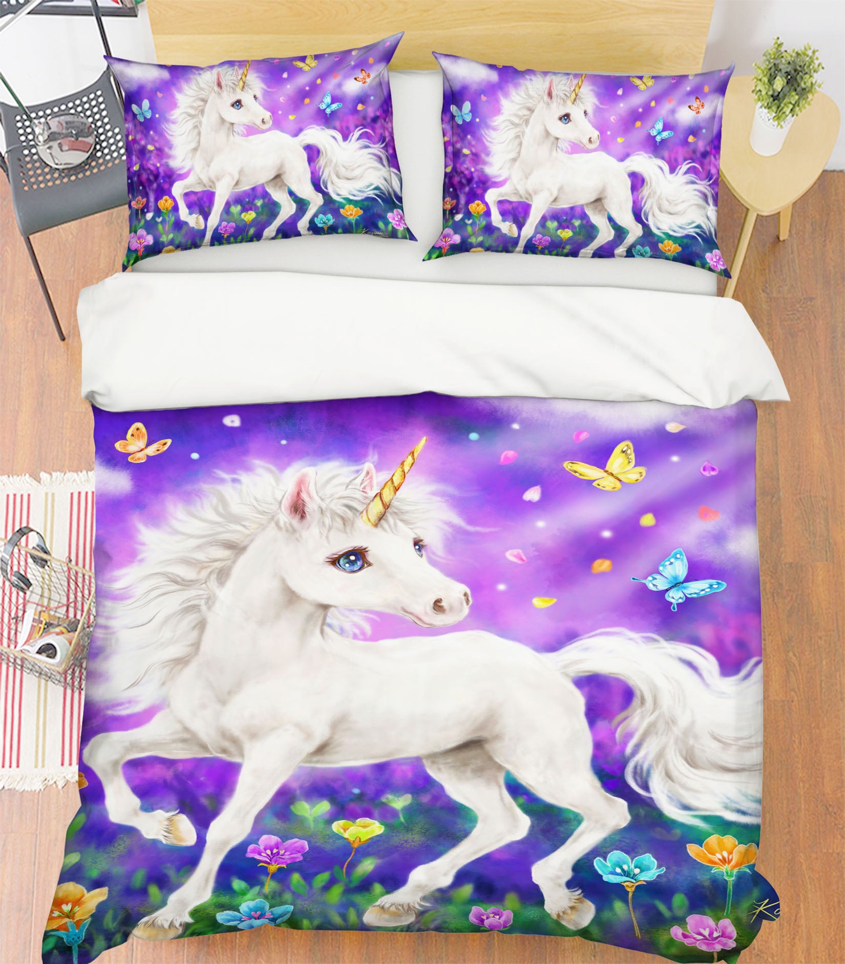 3D Unicorn Butterfly 5916 Kayomi Harai Bedding Bed Pillowcases Quilt Cover Duvet Cover