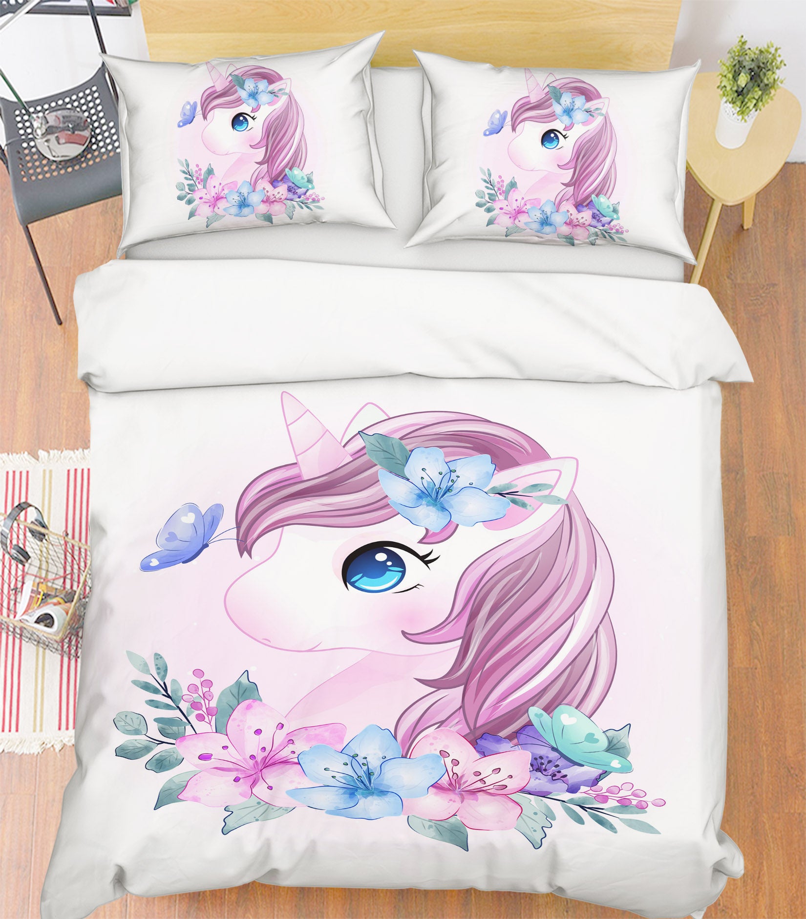 3D Flower Unicorn 58227 Bed Pillowcases Quilt