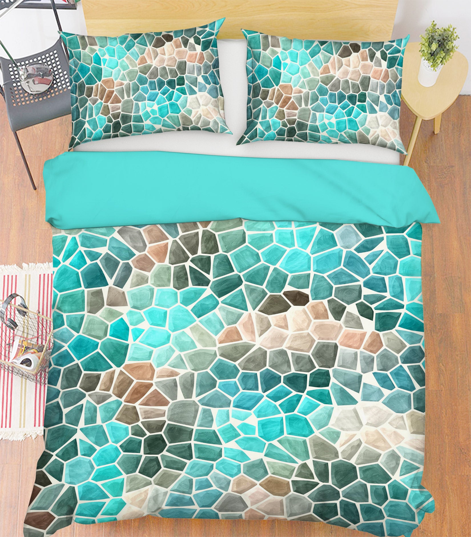 3D Green Patch 13203 Bed Pillowcases Quilt