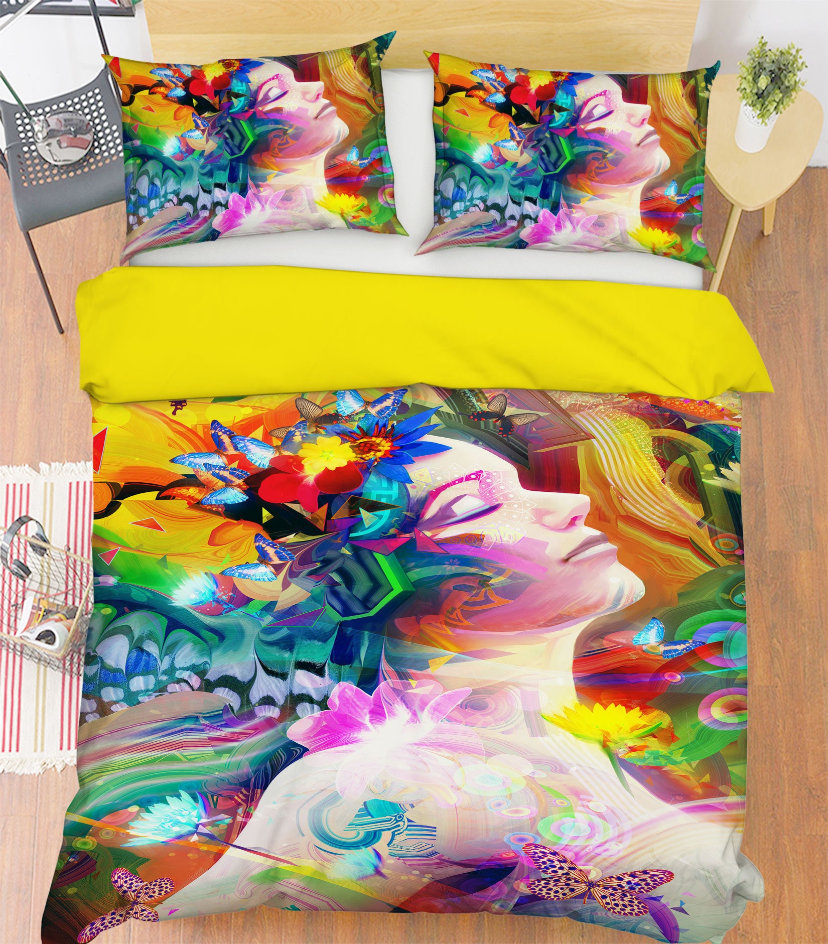 3D Female Flower 14048 Bed Pillowcases Quilt