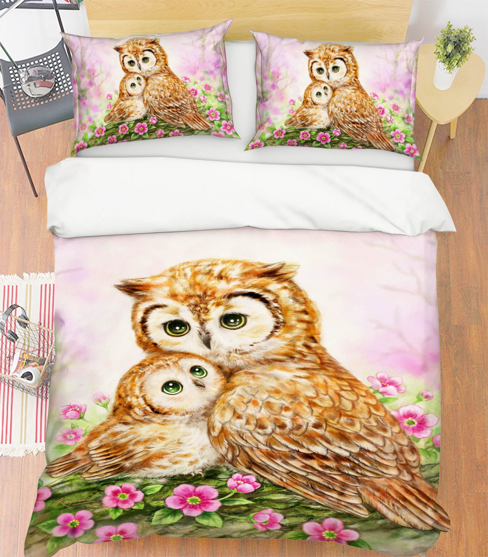 3D Cartoon Owl 5947 Kayomi Harai Bedding Bed Pillowcases Quilt Cover Duvet Cover