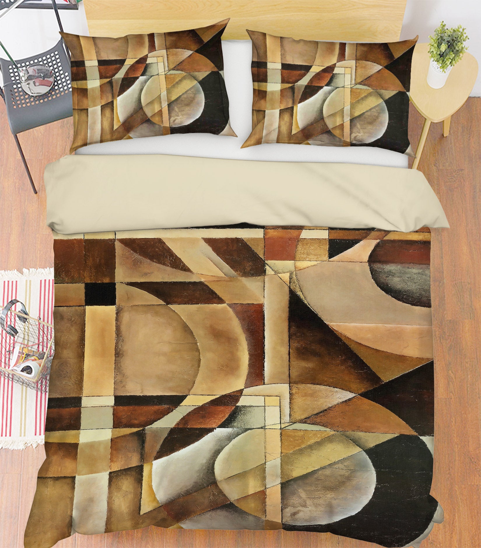 3D Brown Alphabet Pattern 12159 Bed Pillowcases Quilt