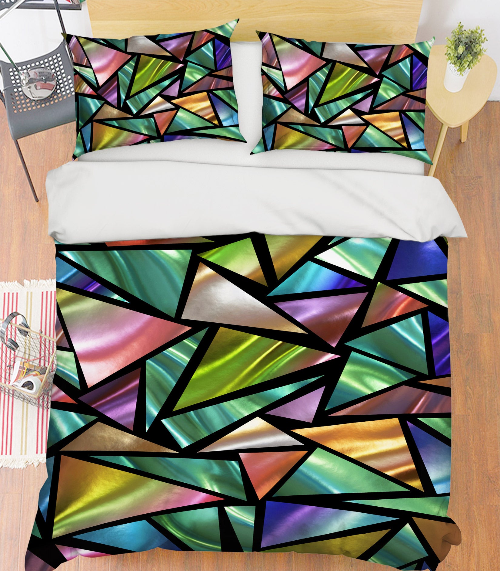 3D Triangle Block 14078 Bed Pillowcases Quilt