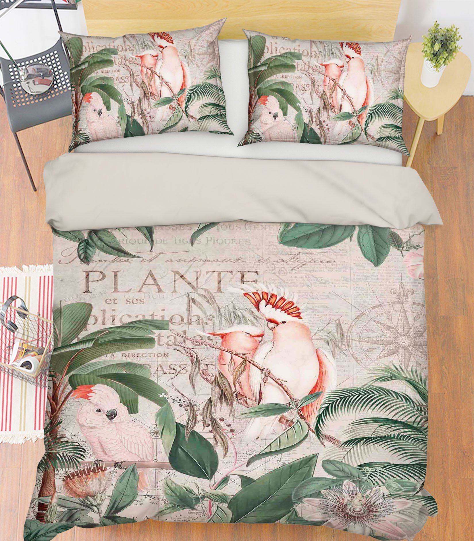 3D Branch Parrot 2141 Andrea haase Bedding Bed Pillowcases Quilt Quiet Covers AJ Creativity Home