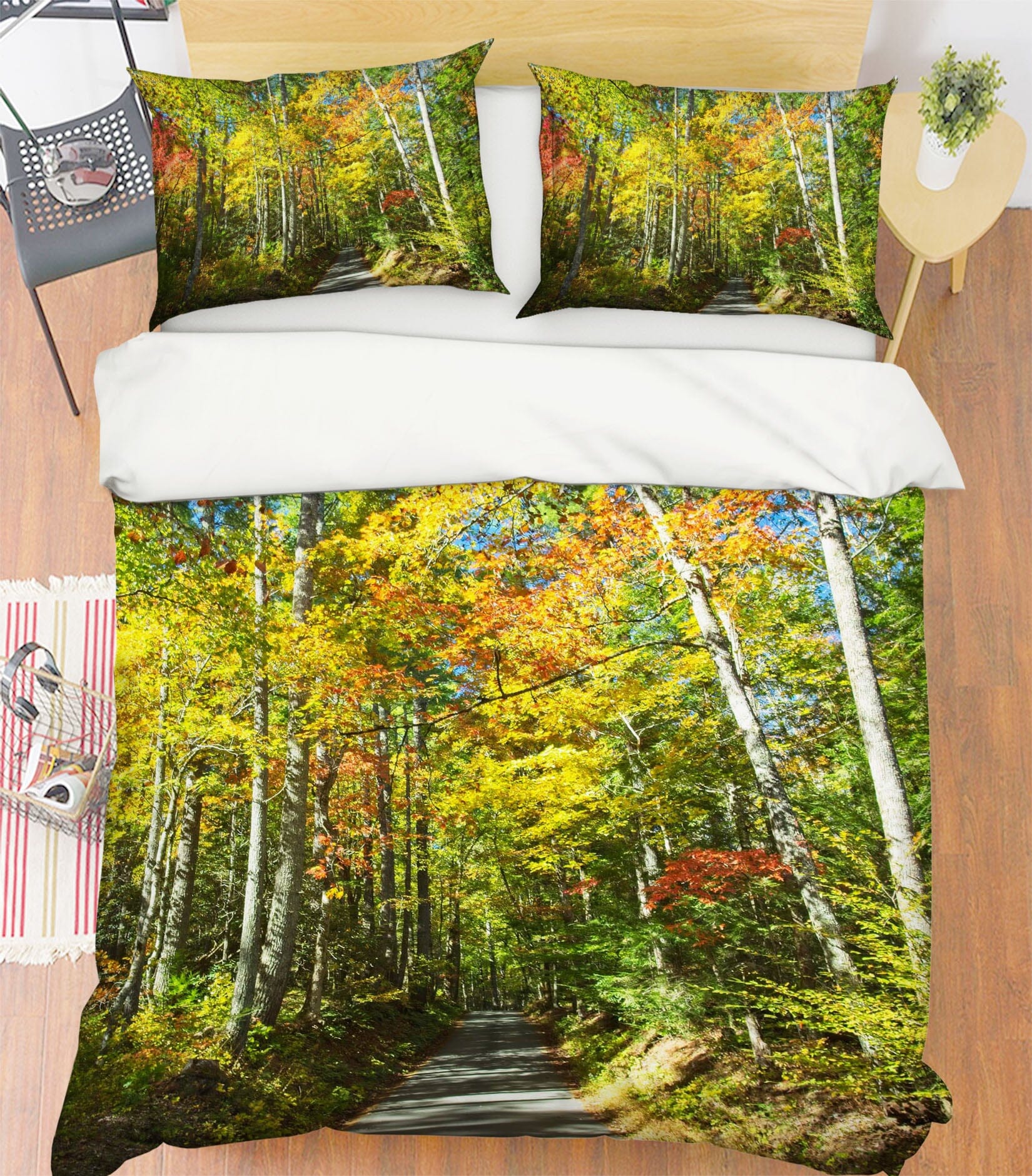 3D Forest Path 2119 Kathy Barefield Bedding Bed Pillowcases Quilt Quiet Covers AJ Creativity Home