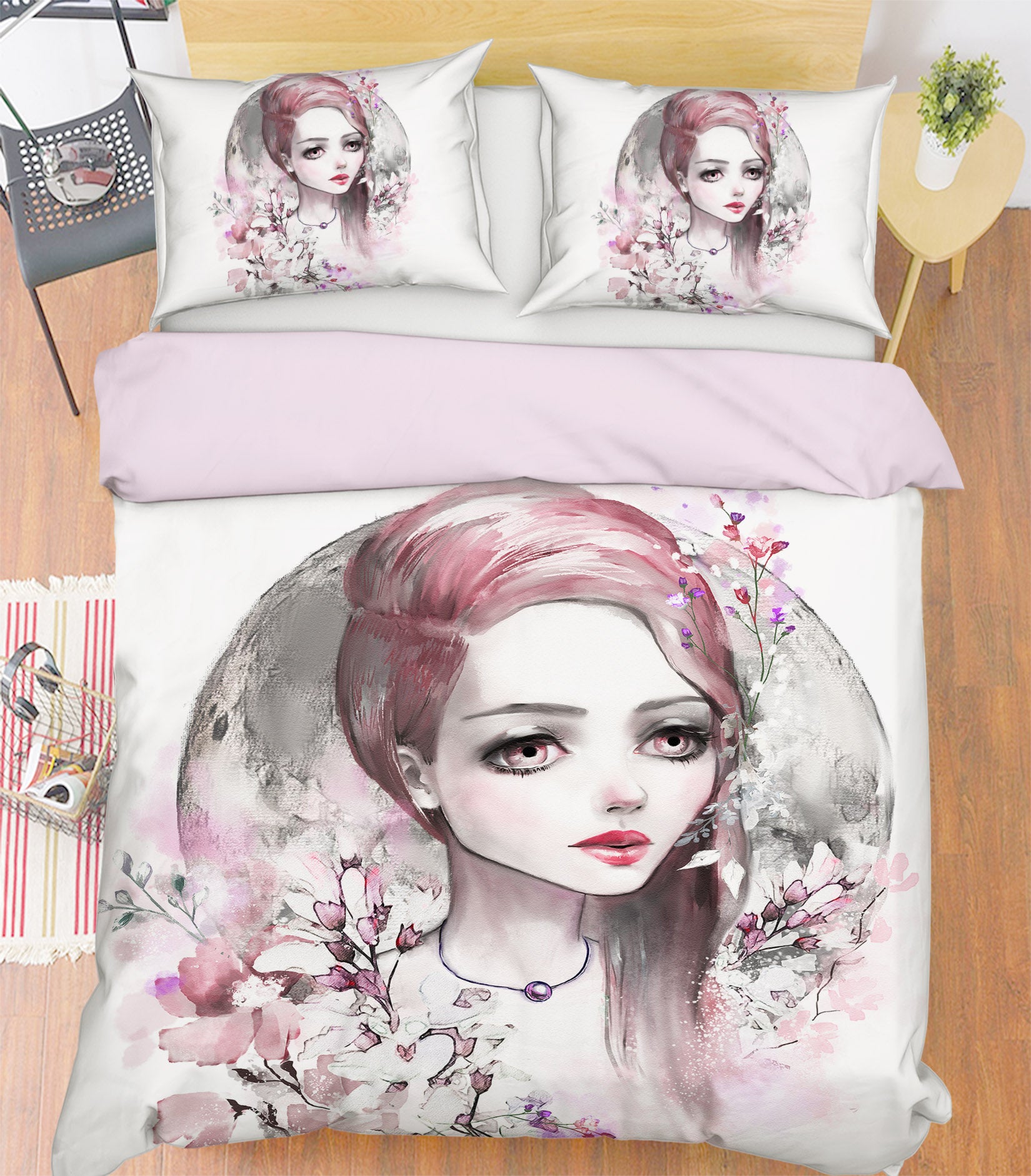 3D Female Flower 14203 Bed Pillowcases Quilt
