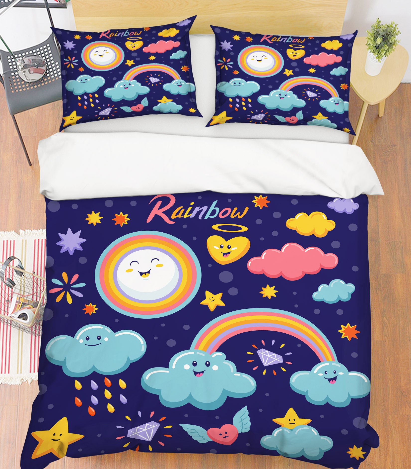 3D Sun Clouds 59071 Bed Pillowcases Quilt