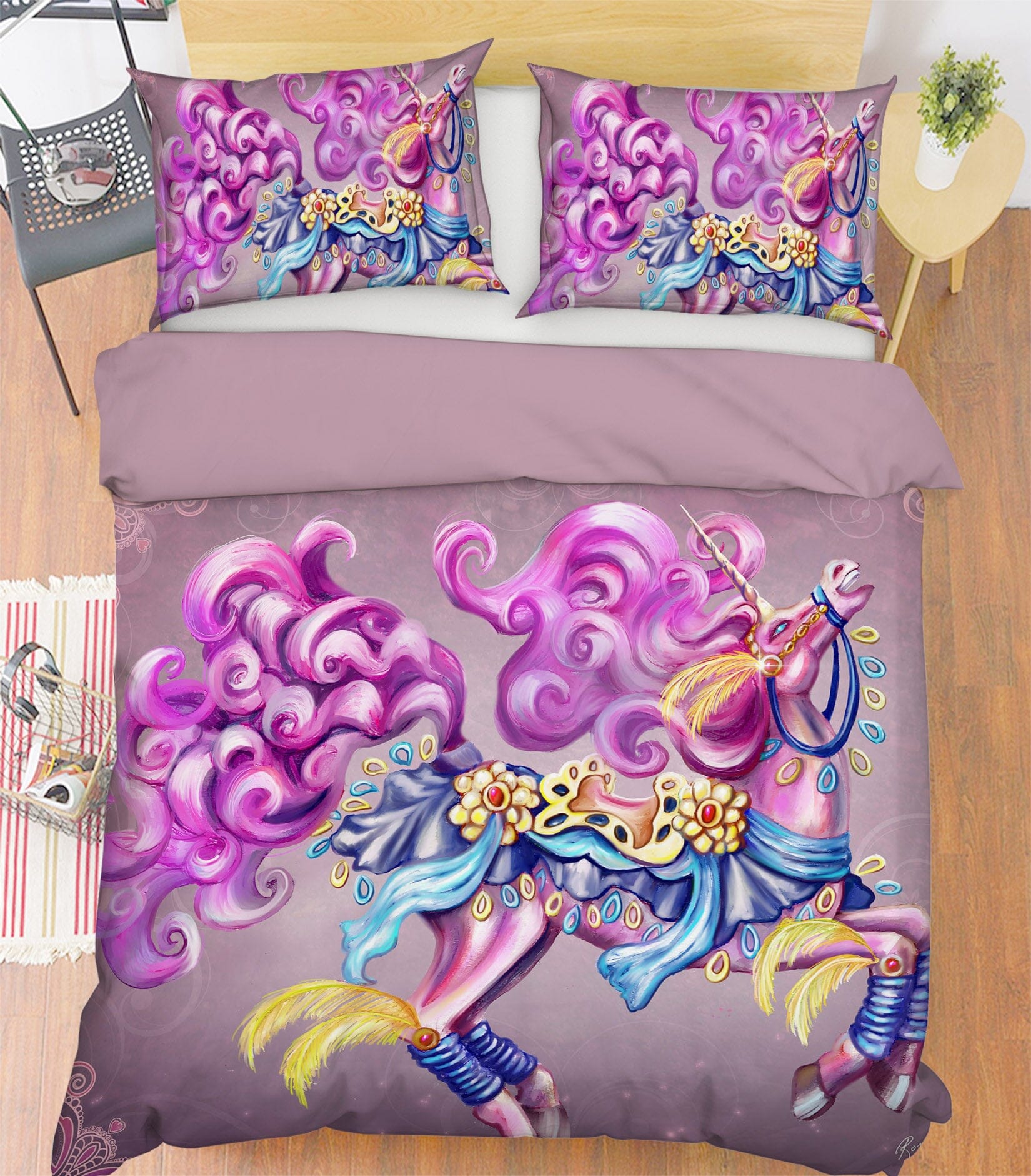3D Purple Pet 115 Rose Catherine Khan Bedding Bed Pillowcases Quilt Quiet Covers AJ Creativity Home