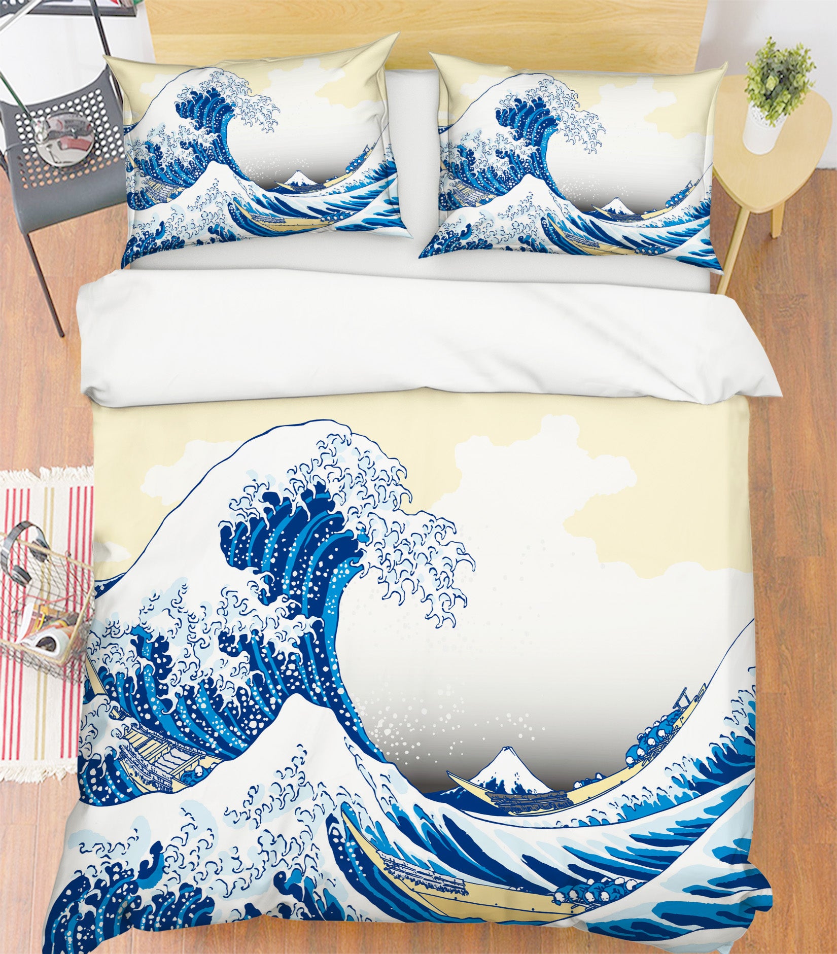 3D Waves 60108 Bed Pillowcases Quilt