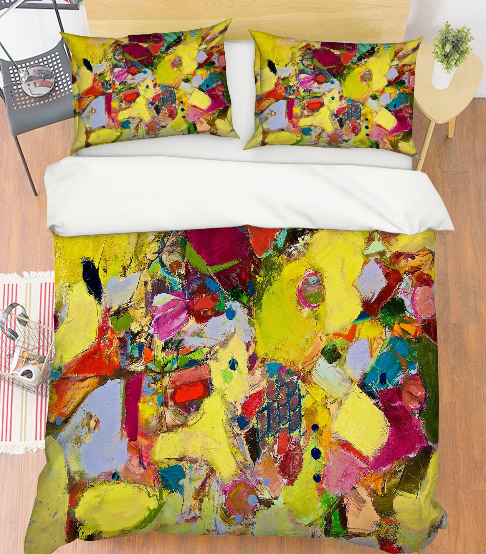 3D Yellow Art Paint 1076 Allan P. Friedlander Bedding Bed Pillowcases Quilt Quiet Covers AJ Creativity Home