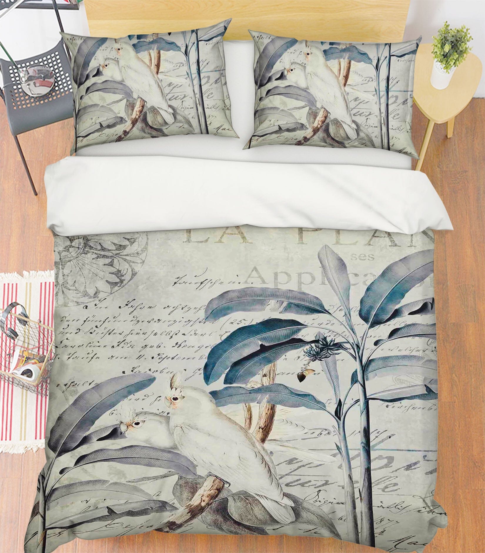 3D White Parrot 2131 Andrea haase Bedding Bed Pillowcases Quilt Quiet Covers AJ Creativity Home
