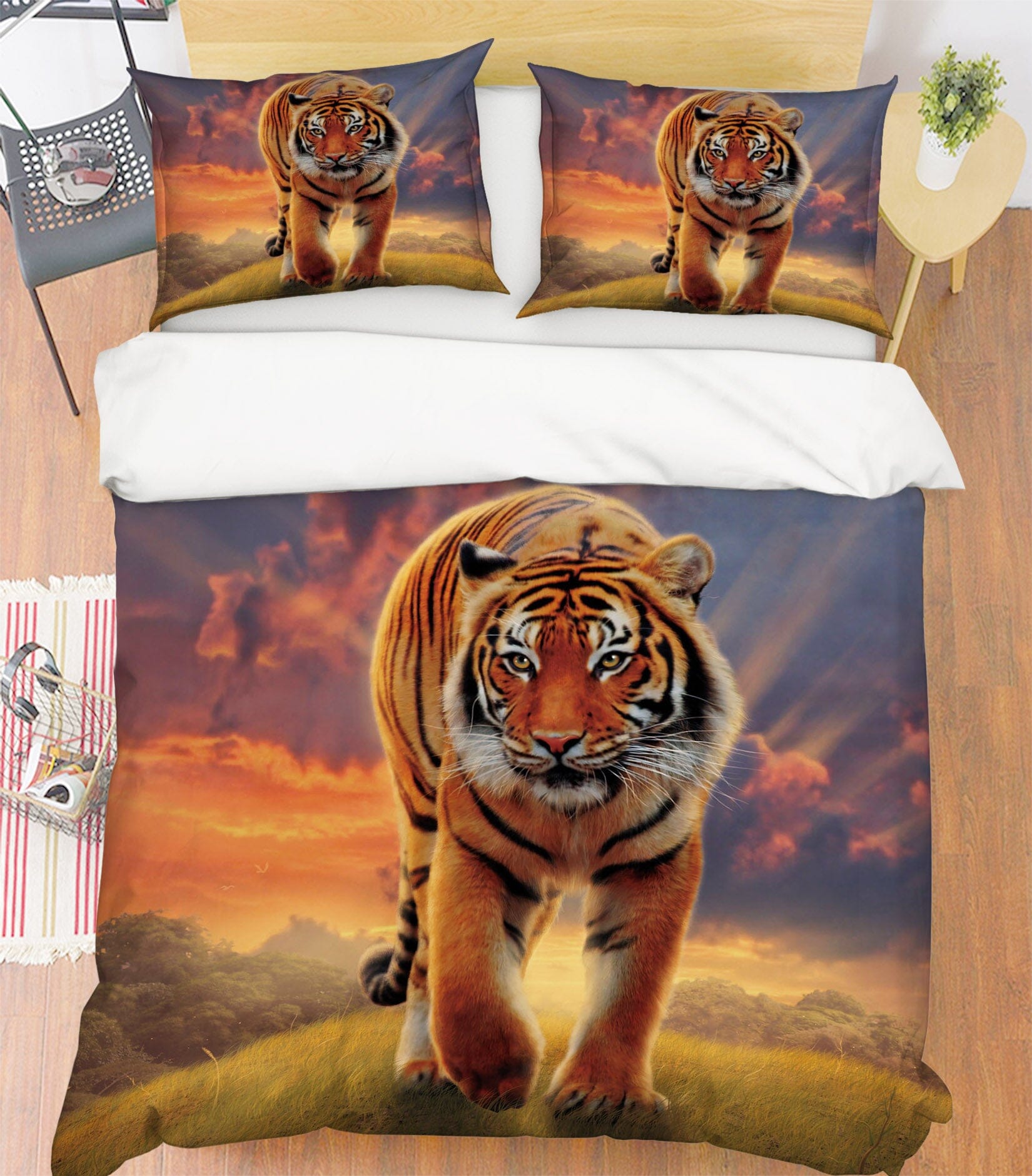3D Rising Tiger 073 Bed Pillowcases Quilt Exclusive Designer Vincent Quiet Covers AJ Creativity Home