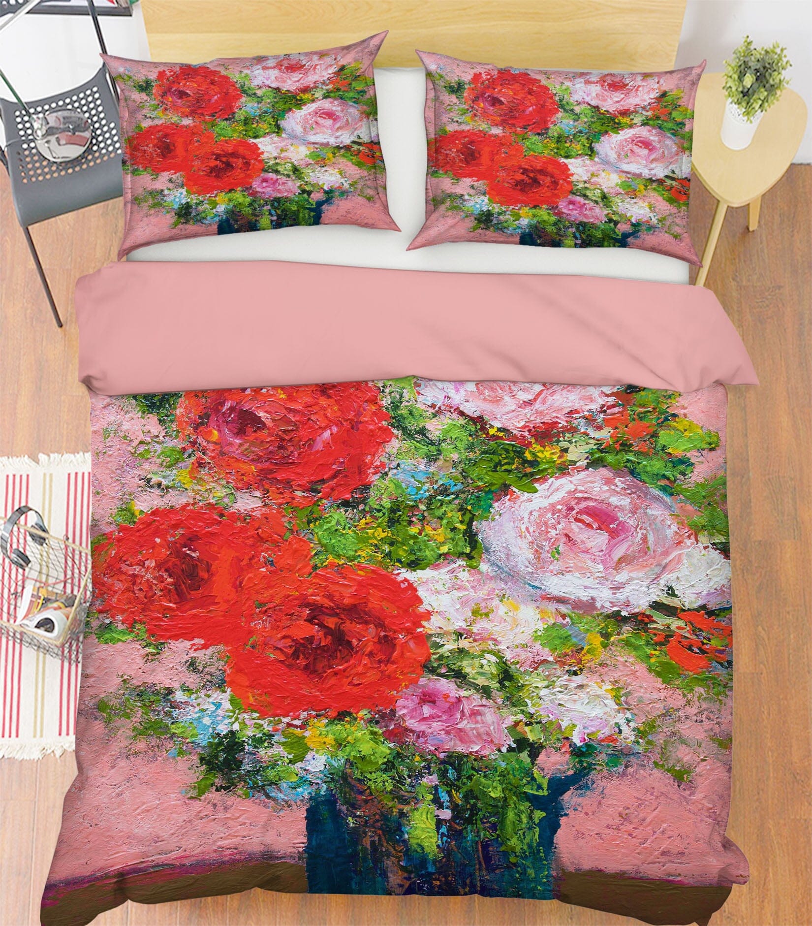3D Red Chrysanthemum 1092 Allan P. Friedlander Bedding Bed Pillowcases Quilt Quiet Covers AJ Creativity Home