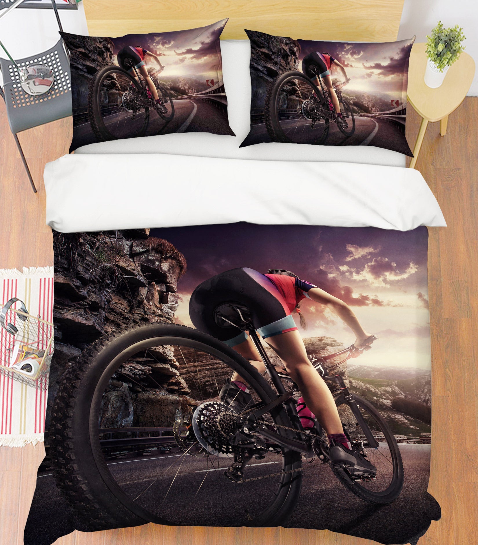 3D Cycling 14145 Bed Pillowcases Quilt