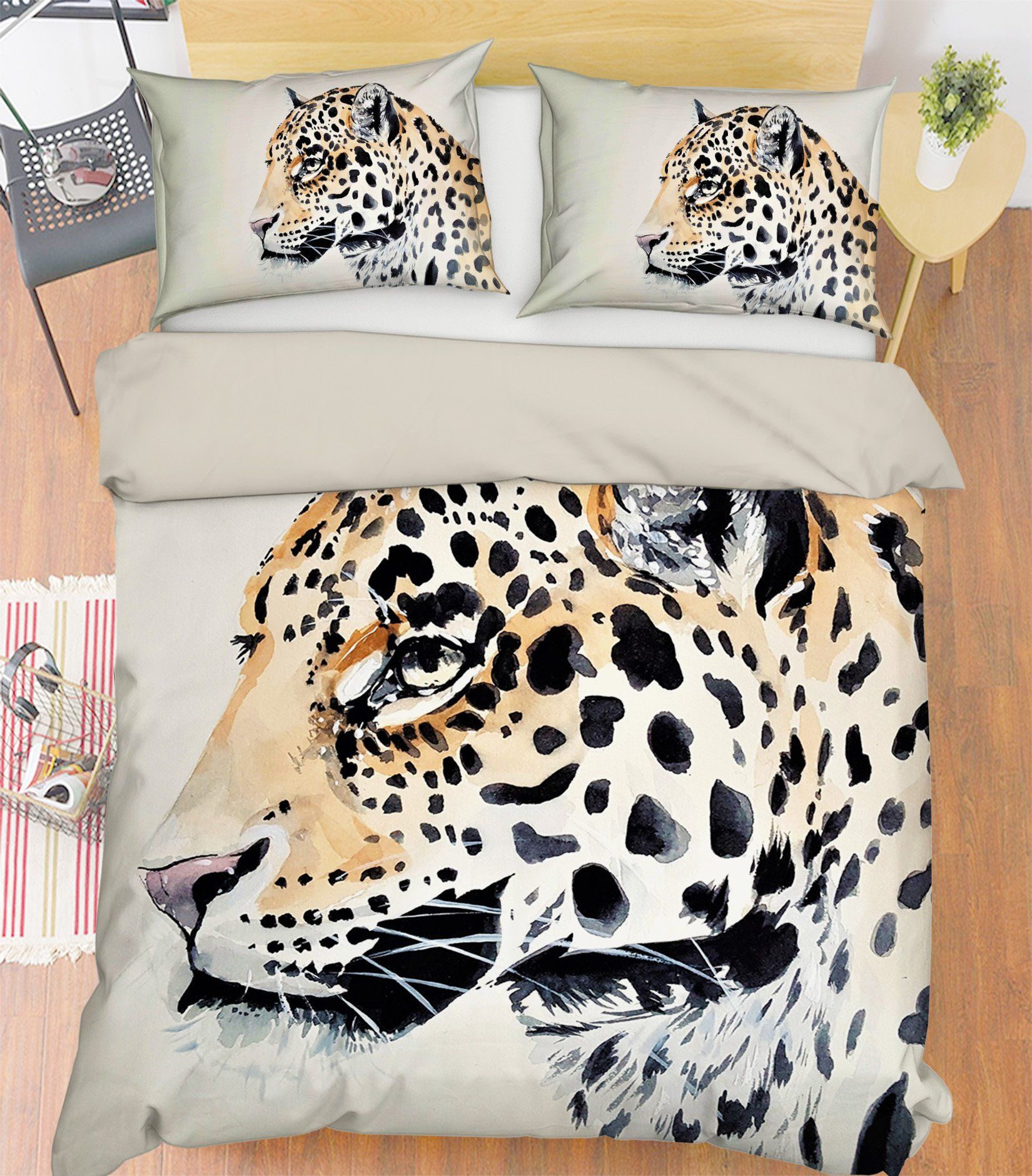 3D Cheetah Head 1972 Bed Pillowcases Quilt Quiet Covers AJ Creativity Home