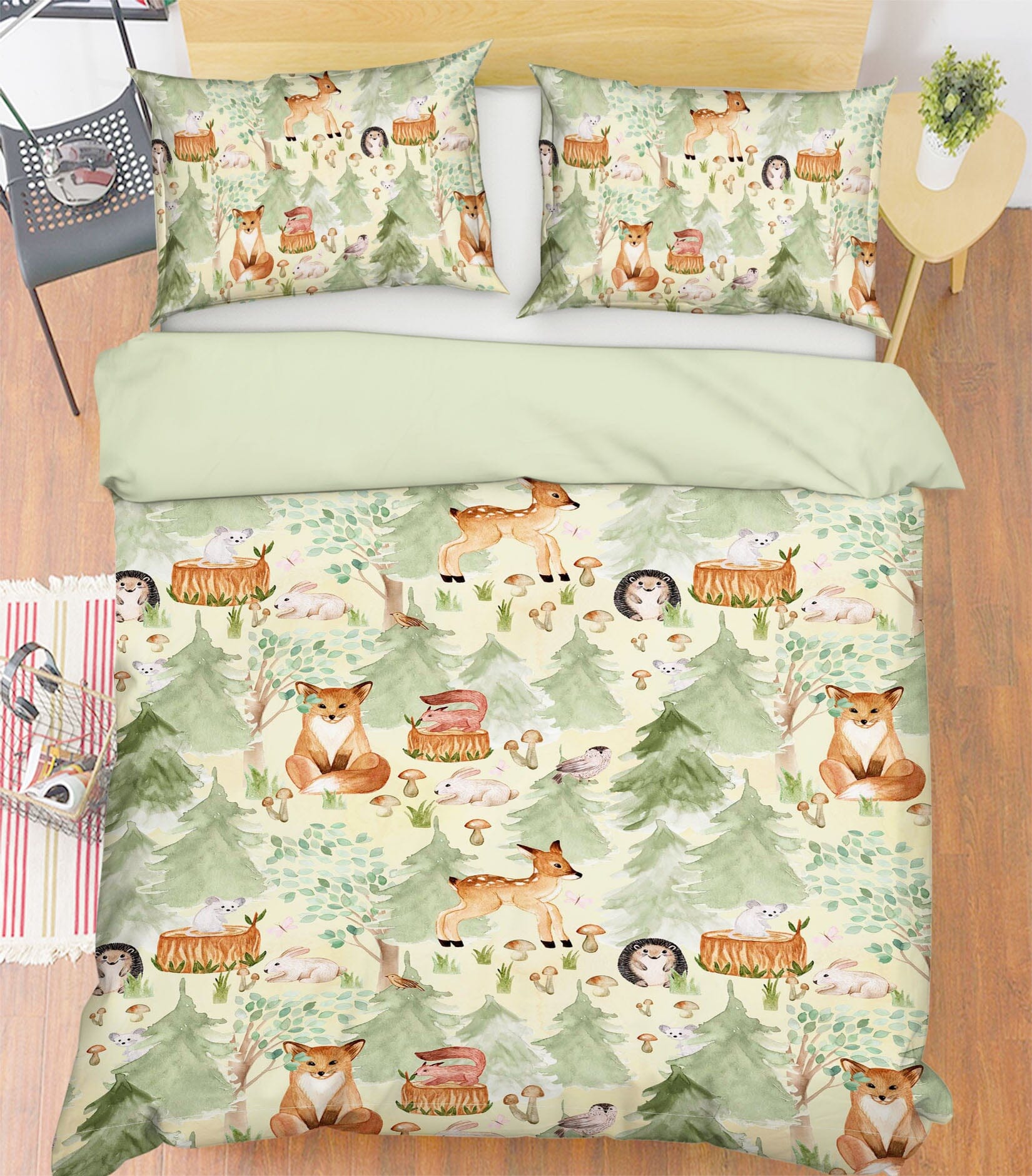 3D Deer Hedgehog 237 Uta Naumann Bedding Bed Pillowcases Quilt Quiet Covers AJ Creativity Home