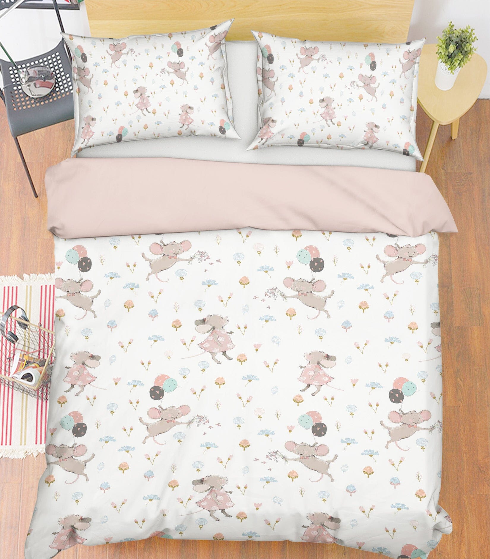 3D Mouse Balloon 200 Uta Naumann Bedding Bed Pillowcases Quilt Quiet Covers AJ Creativity Home
