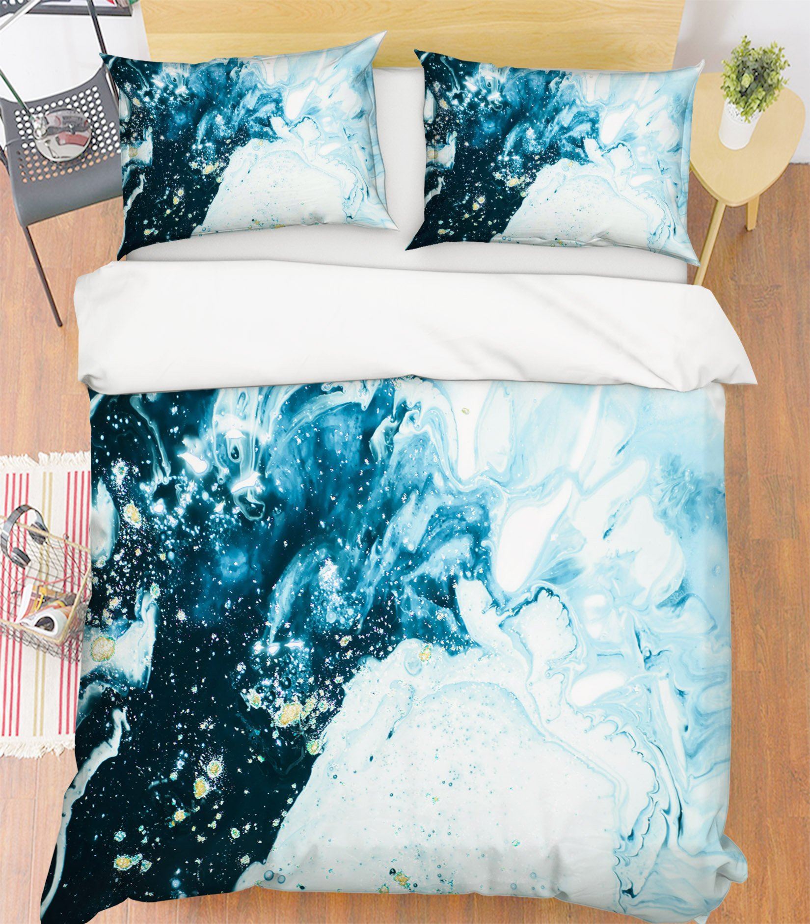 3D Flowing Blue 062 Bed Pillowcases Quilt Wallpaper AJ Wallpaper