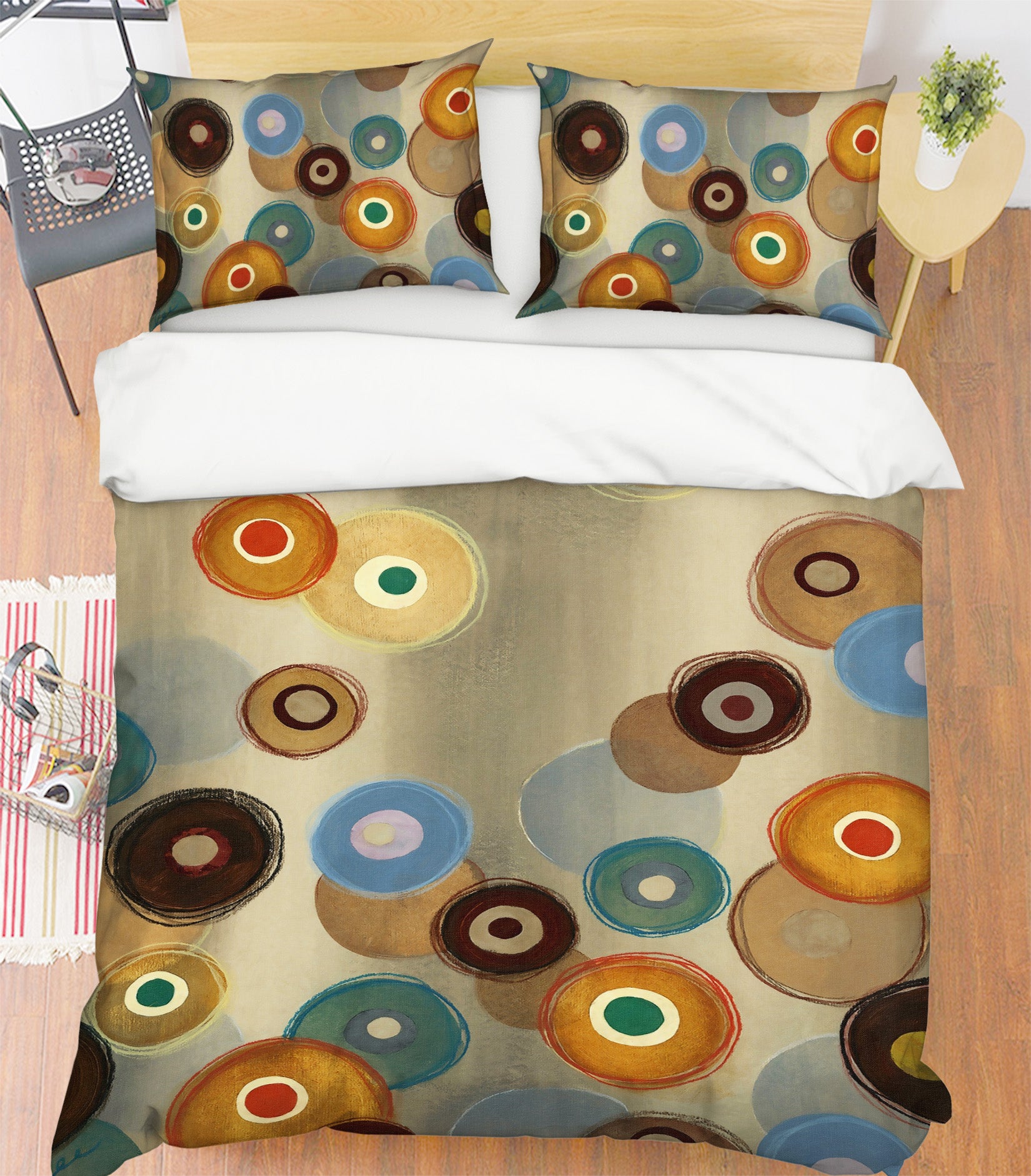 3D Color Circle 12166 Bed Pillowcases Quilt