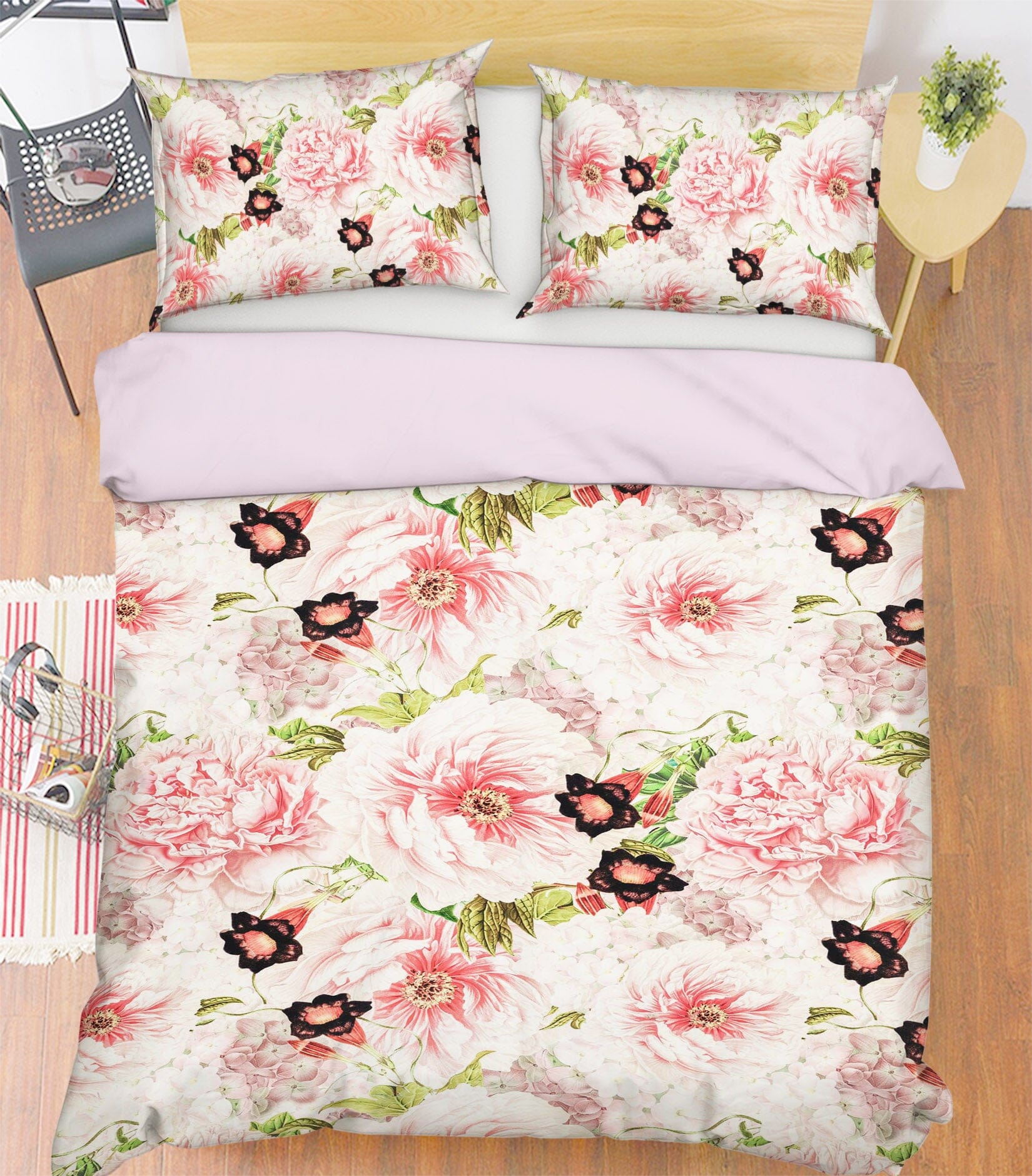 3D Pink Trumpet Flower 134 Uta Naumann Bedding Bed Pillowcases Quilt Quiet Covers AJ Creativity Home