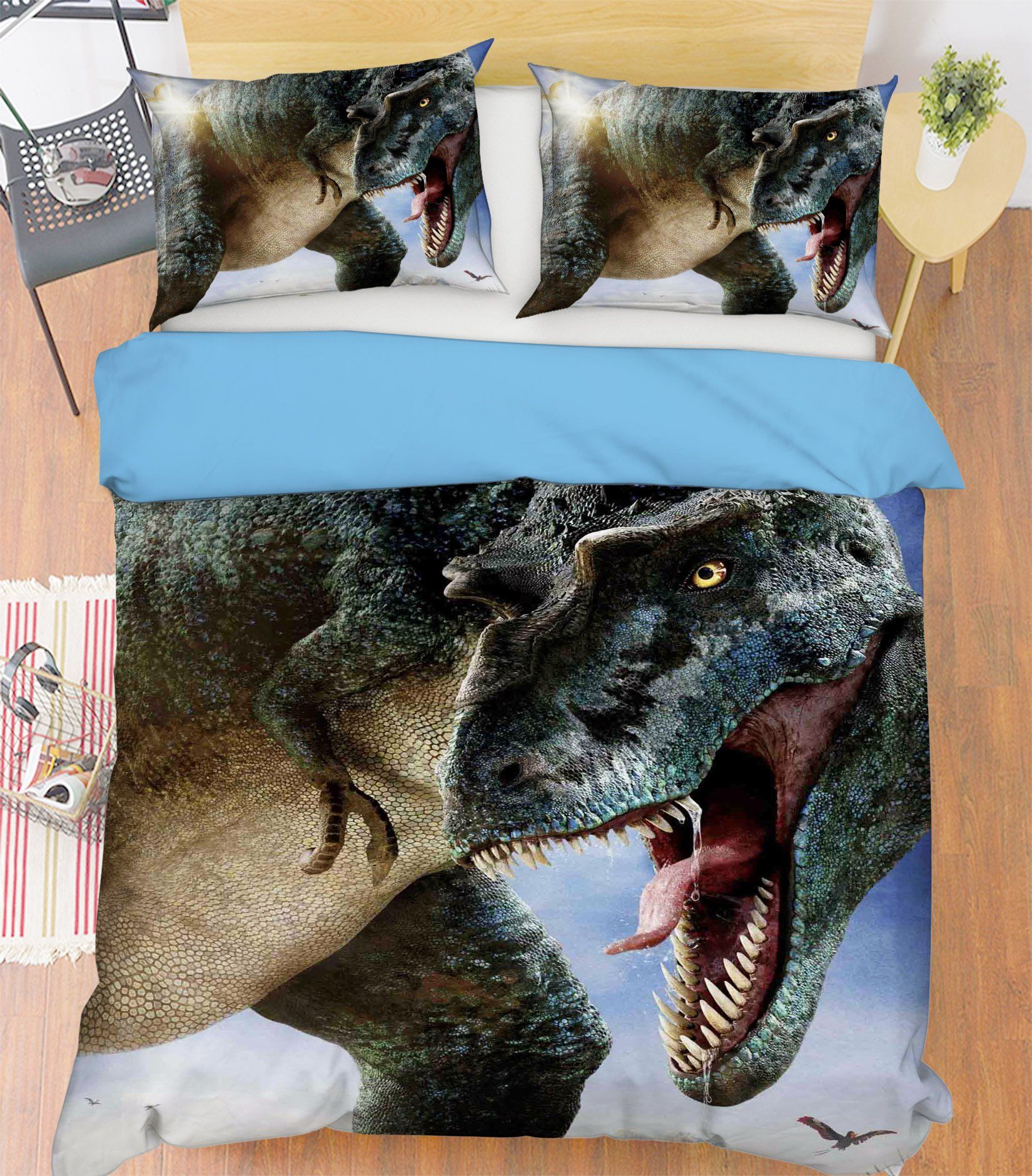 3D Sunshine Tyrannosaurus 072 Bed Pillowcases Quilt Wallpaper AJ Wallpaper