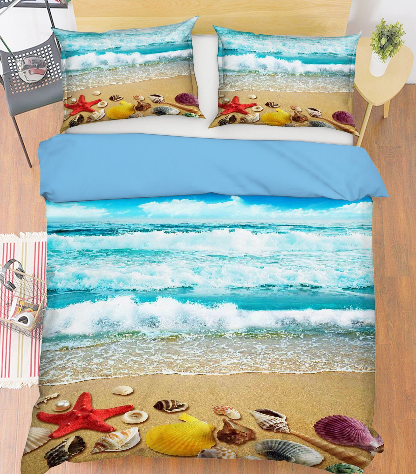 3D Seashell Starfish 209 Bed Pillowcases Quilt Wallpaper AJ Wallpaper