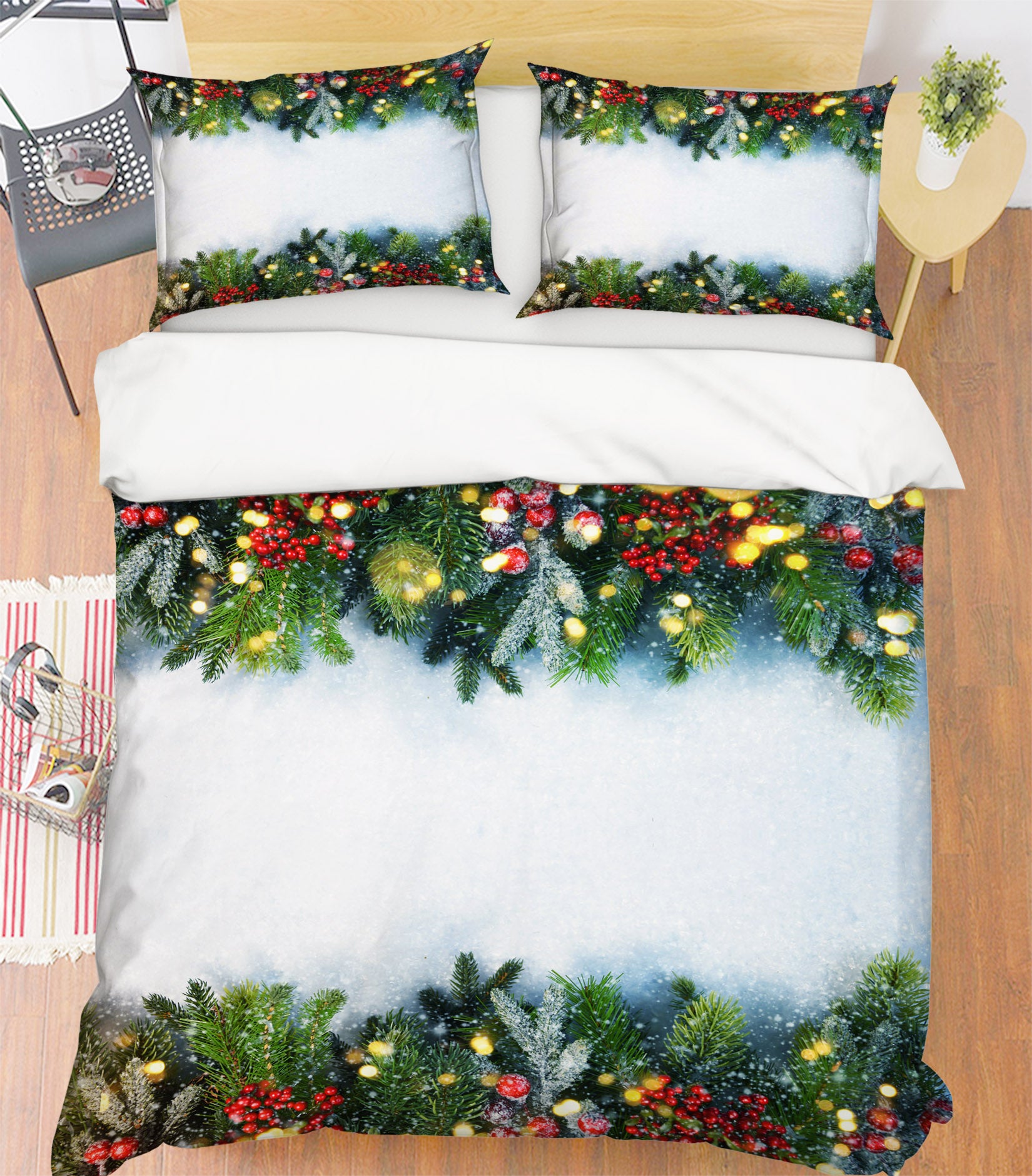 3D Branches 51111 Christmas Quilt Duvet Cover Xmas Bed Pillowcases