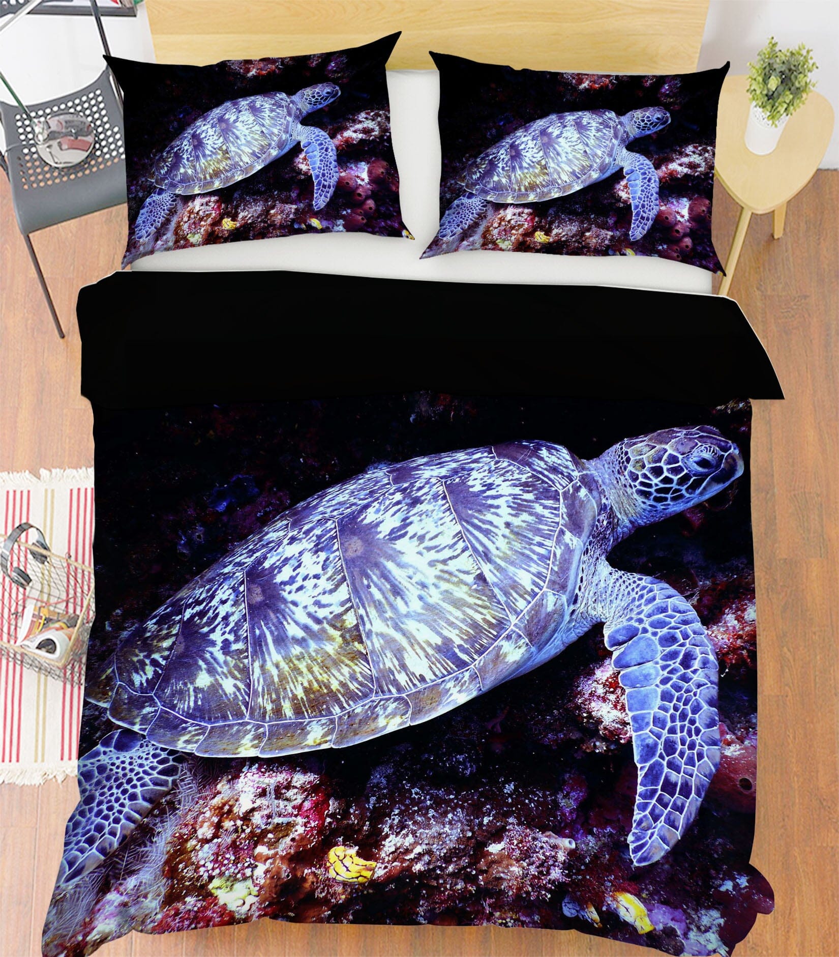 3D Deep Sea Turtle 1936 Bed Pillowcases Quilt Quiet Covers AJ Creativity Home
