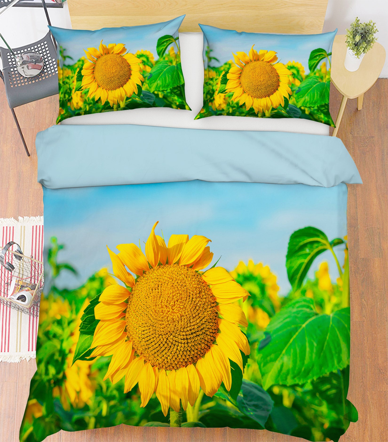 3D Sunflower 59152 Bed Pillowcases Quilt