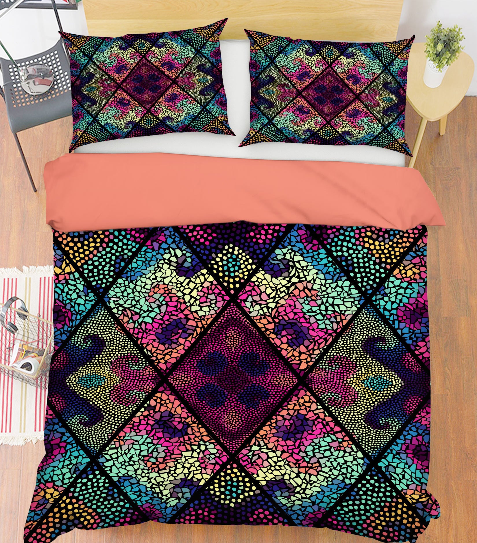3D Grain Pattern 14026 Bed Pillowcases Quilt