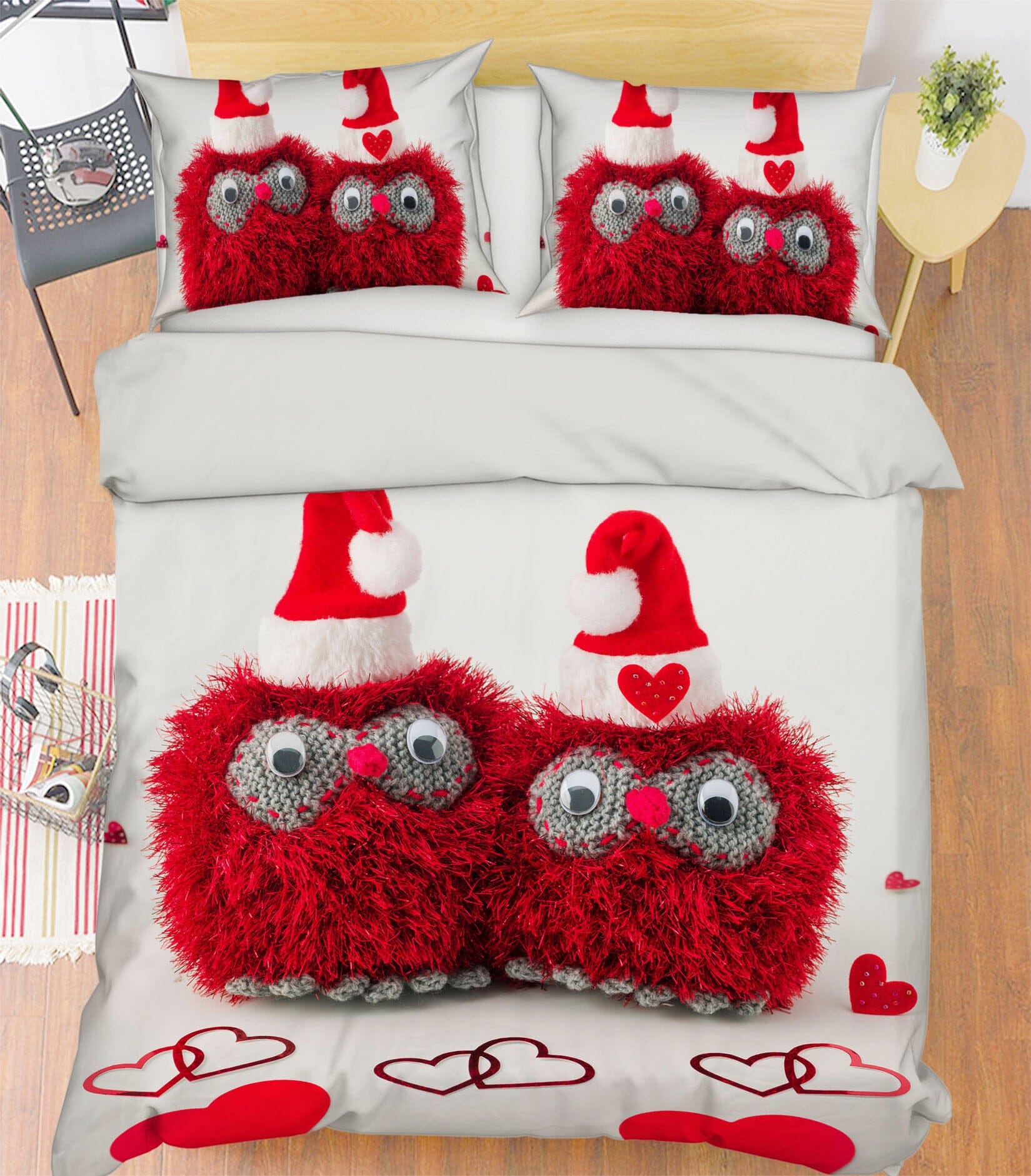 3D Christmas Owl 1029 Assaf Frank Bedding Bed Pillowcases Quilt Quiet Covers AJ Creativity Home