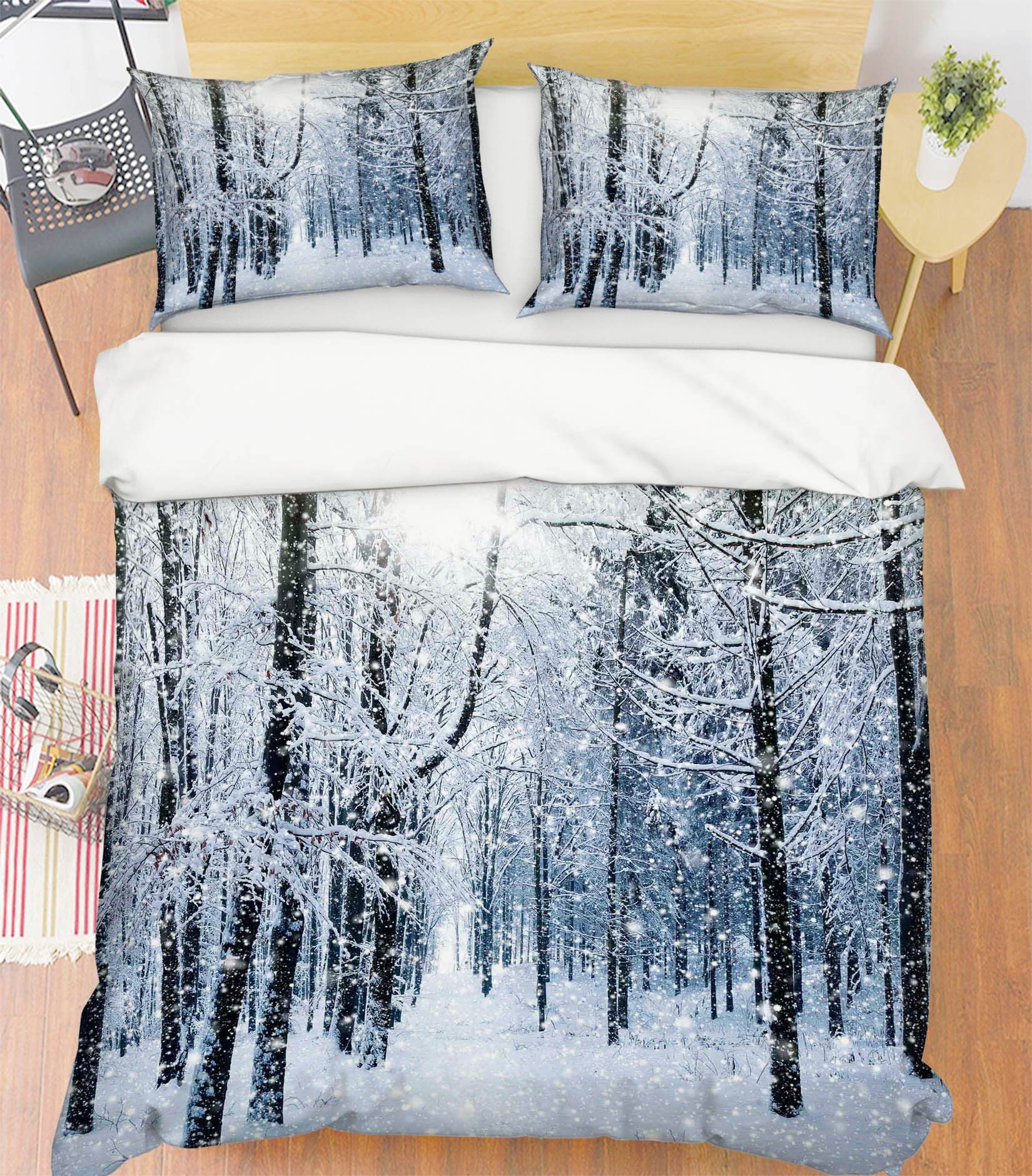 3D Sunshine Snow Tree 129 Bed Pillowcases Quilt Wallpaper AJ Wallpaper