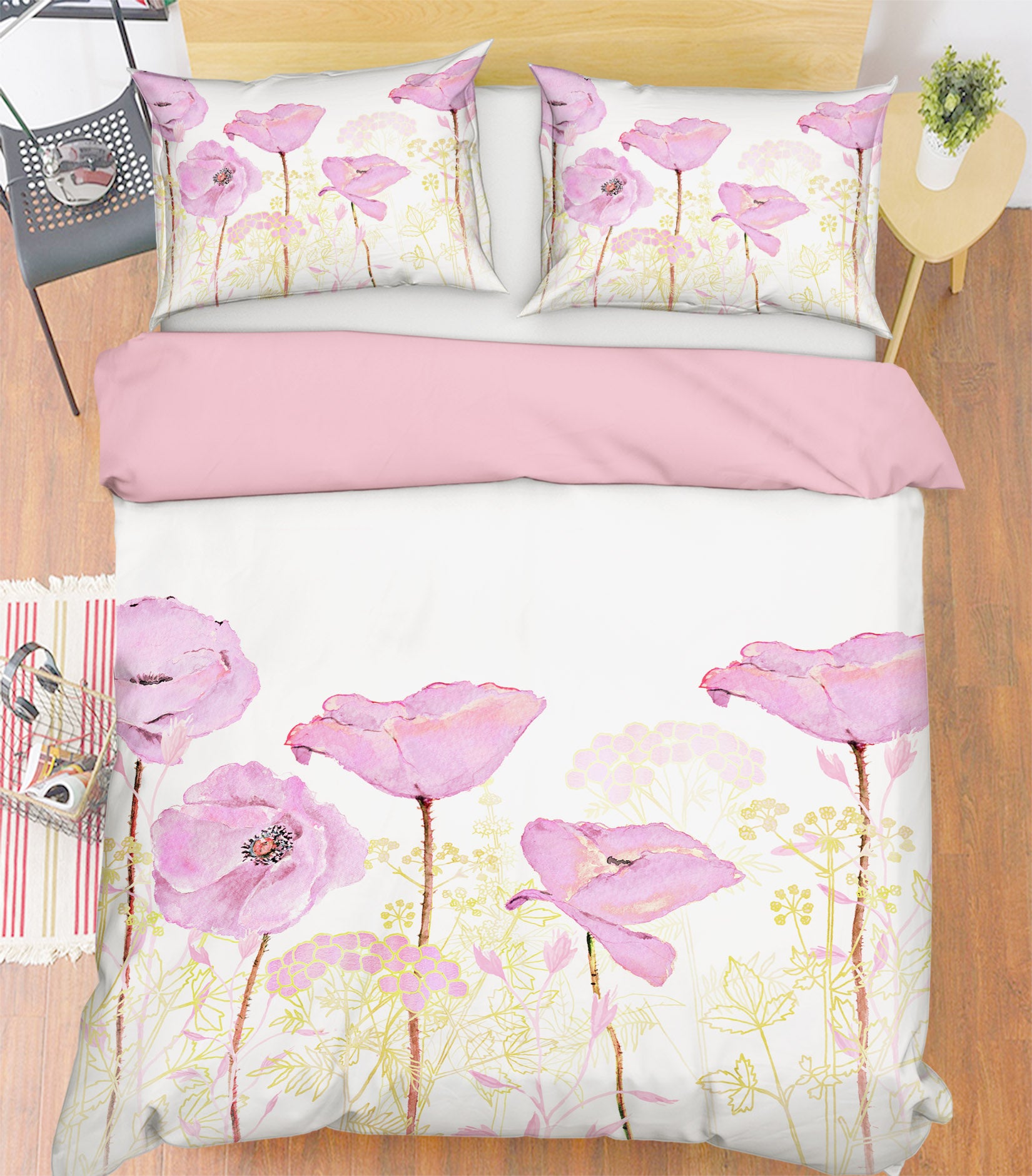 3D Pink Flowers 18159 Uta Naumann Bedding Bed Pillowcases Quilt