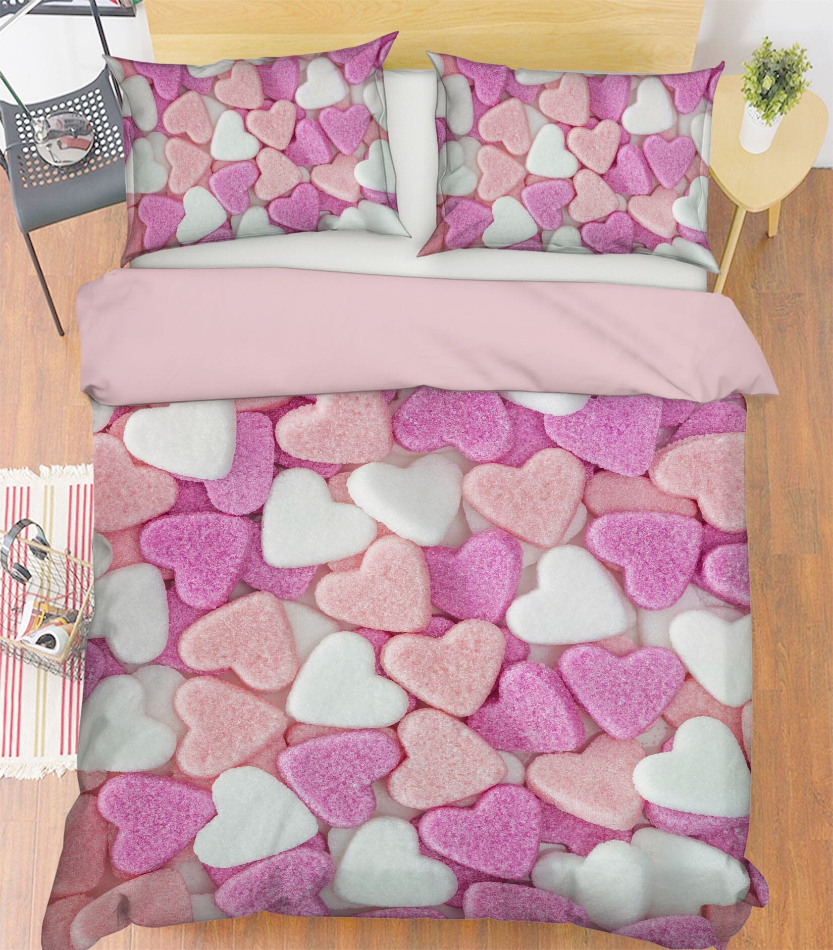 3D Sugar Hearts 1033 Assaf Frank Bedding Bed Pillowcases Quilt Quiet Covers AJ Creativity Home