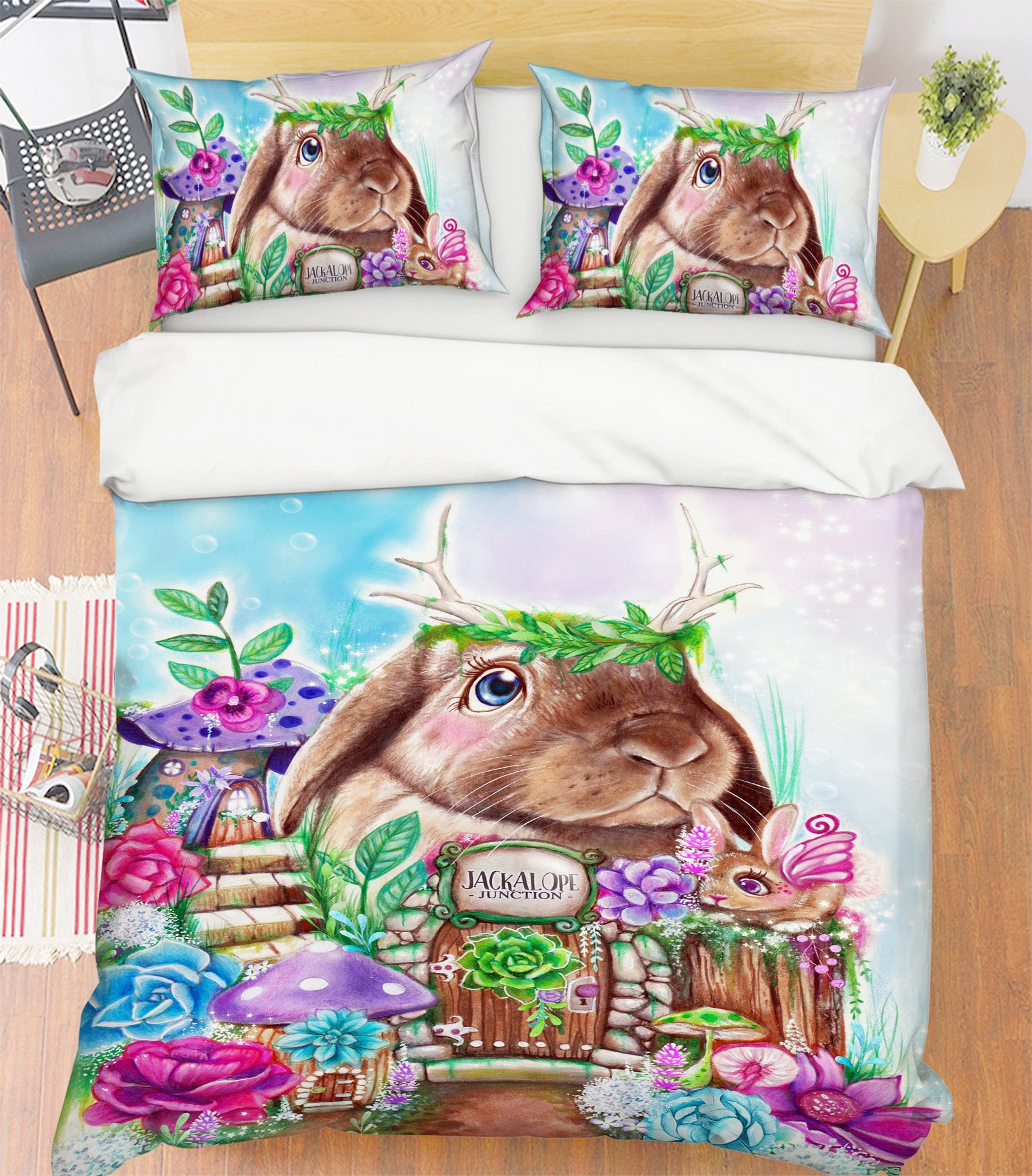 3D Cartoon Rabbit 8557 Sheena Pike Bedding Bed Pillowcases Quilt Cover Duvet Cover