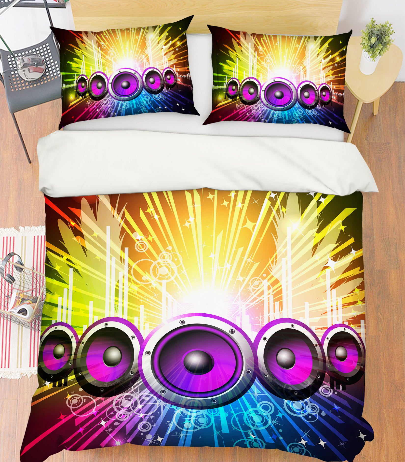 3D Purple Horn 12064 Bed Pillowcases Quilt