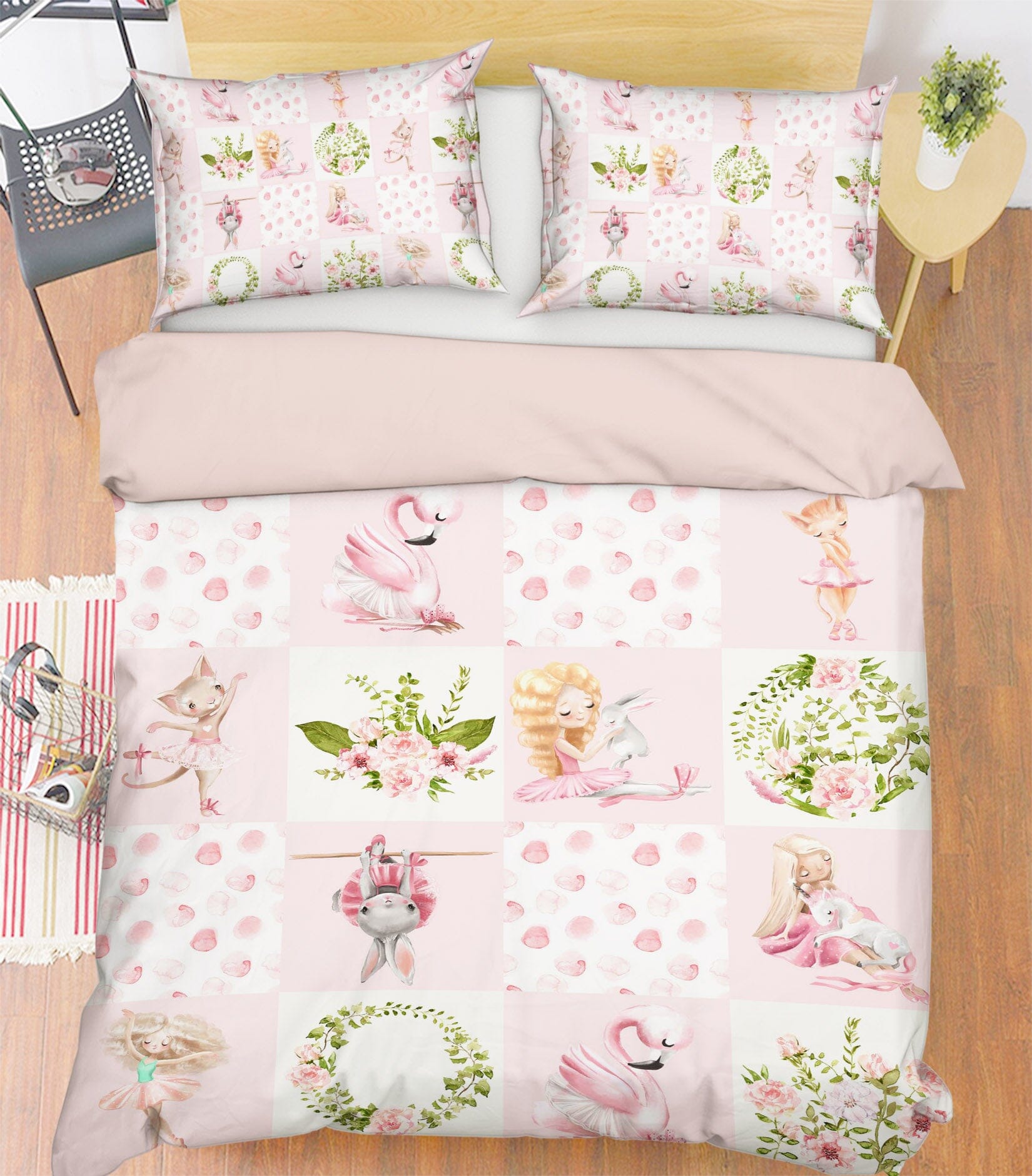 3D Flamingo Rabbit 204 Uta Naumann Bedding Bed Pillowcases Quilt Quiet Covers AJ Creativity Home