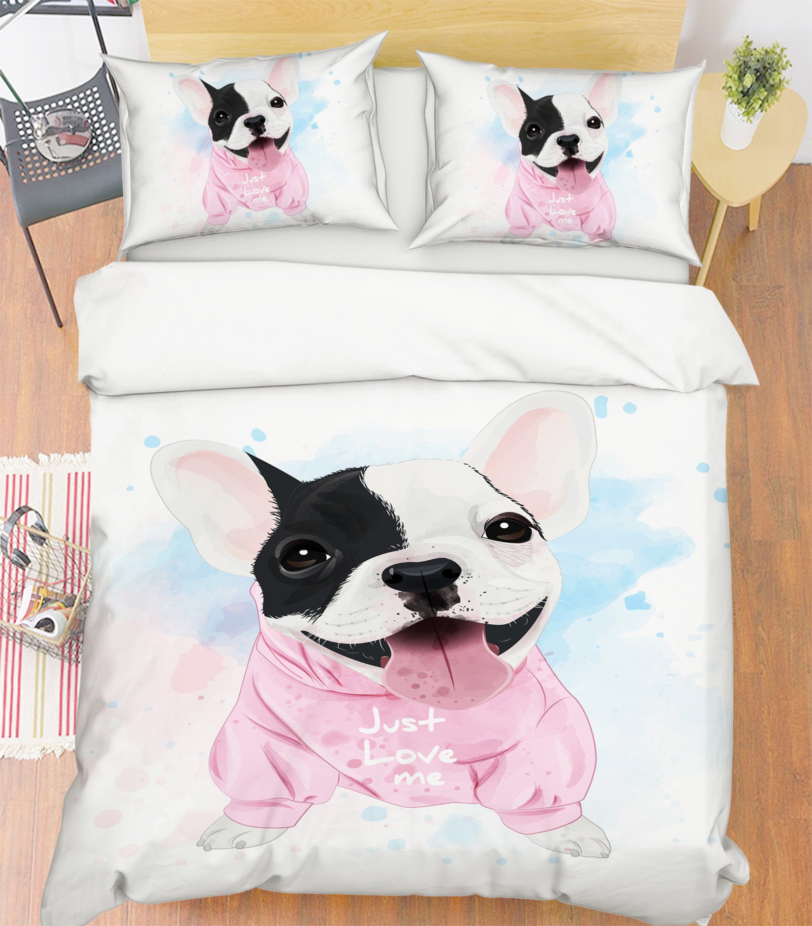 3D Bulldog 58210 Bed Pillowcases Quilt