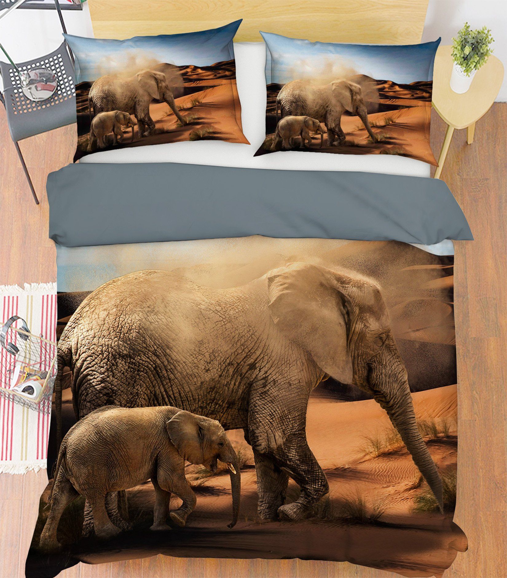 3D Elephant Group 1937 Bed Pillowcases Quilt Quiet Covers AJ Creativity Home
