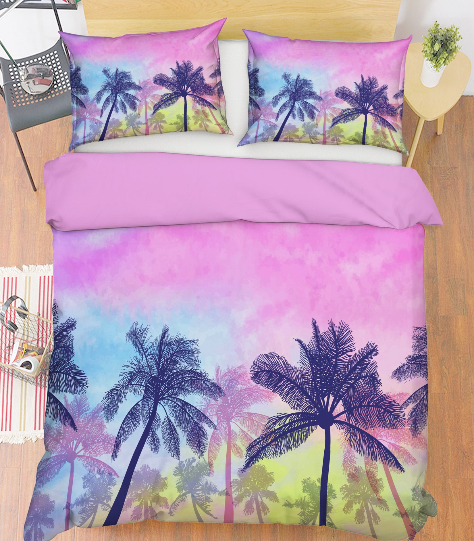 3D Coconut Tree 59199 Bed Pillowcases Quilt