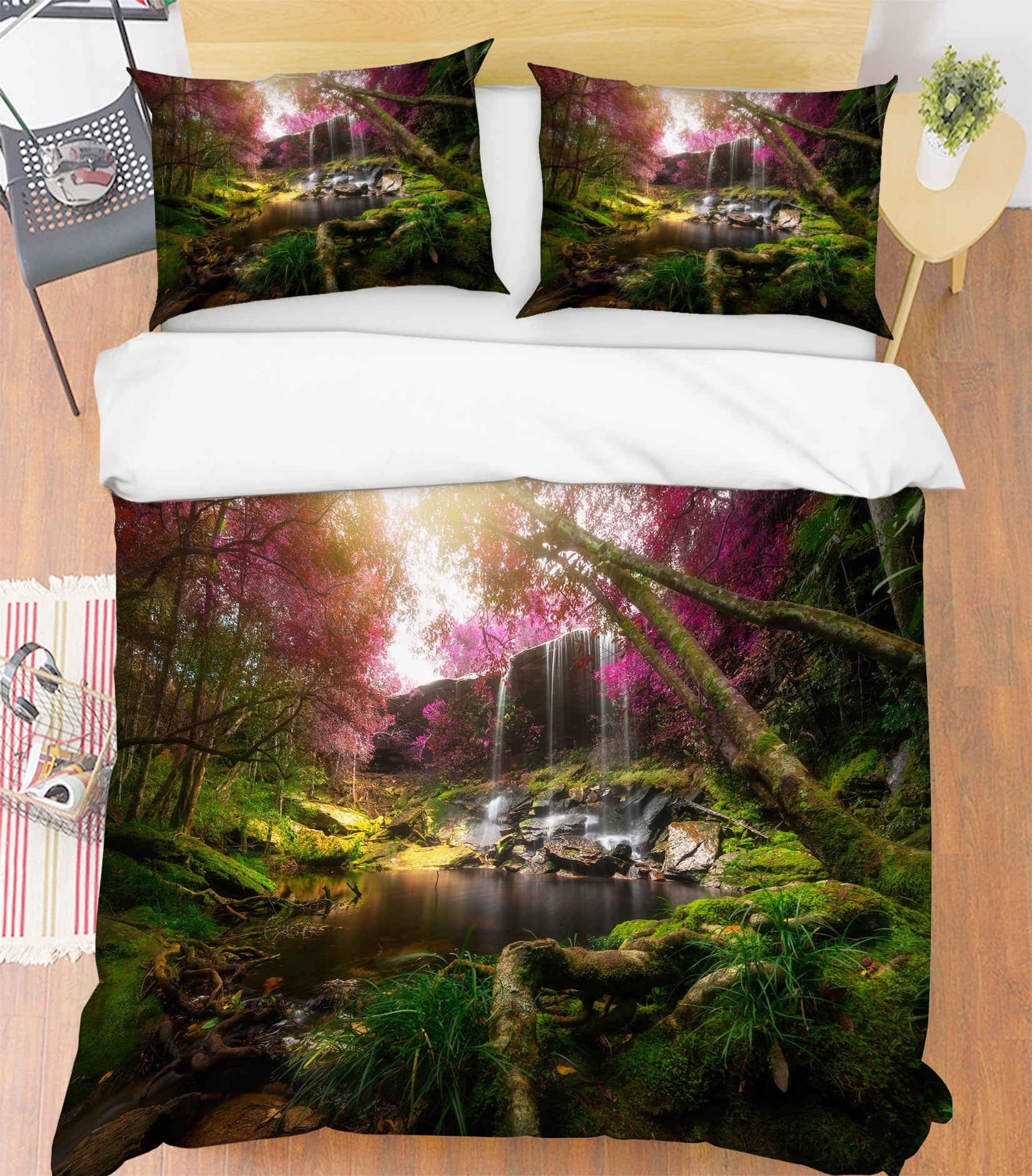 3D Jungle Pond 60247 Bed Pillowcases Quilt